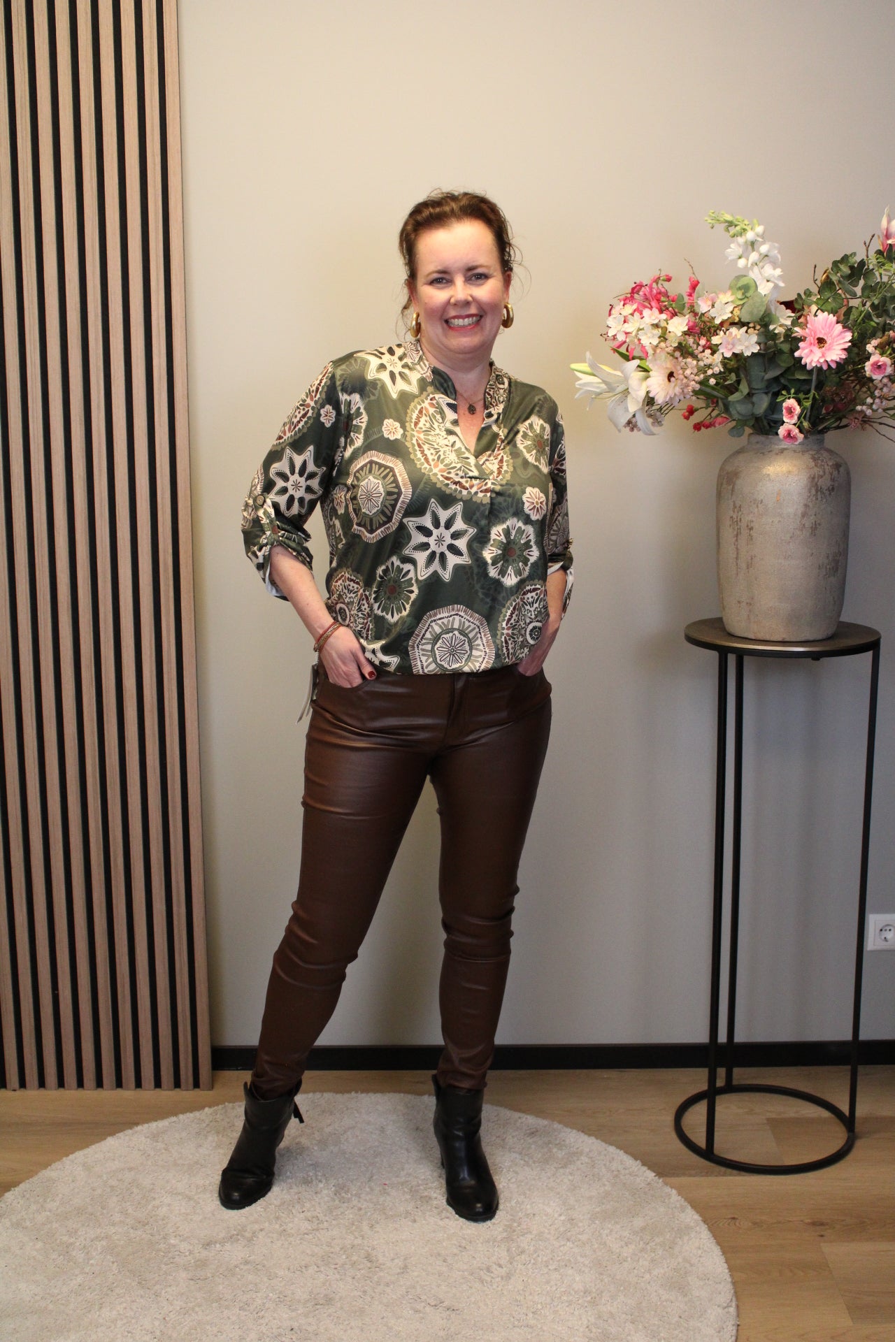 Dora | Bluse schwarz Langarm 52 bis 58