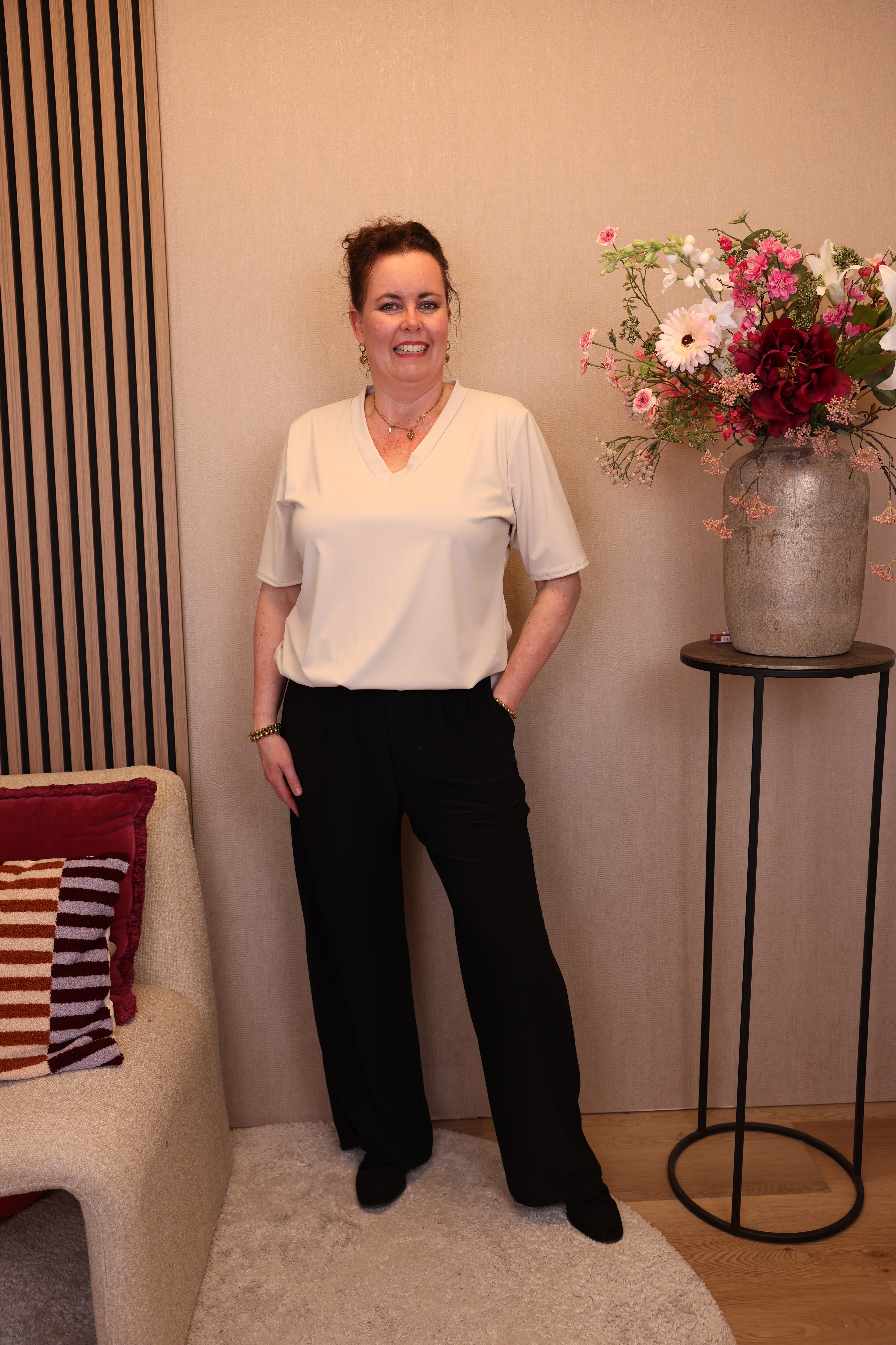 Dora | Bluse schwarz Langarm 52 bis 58