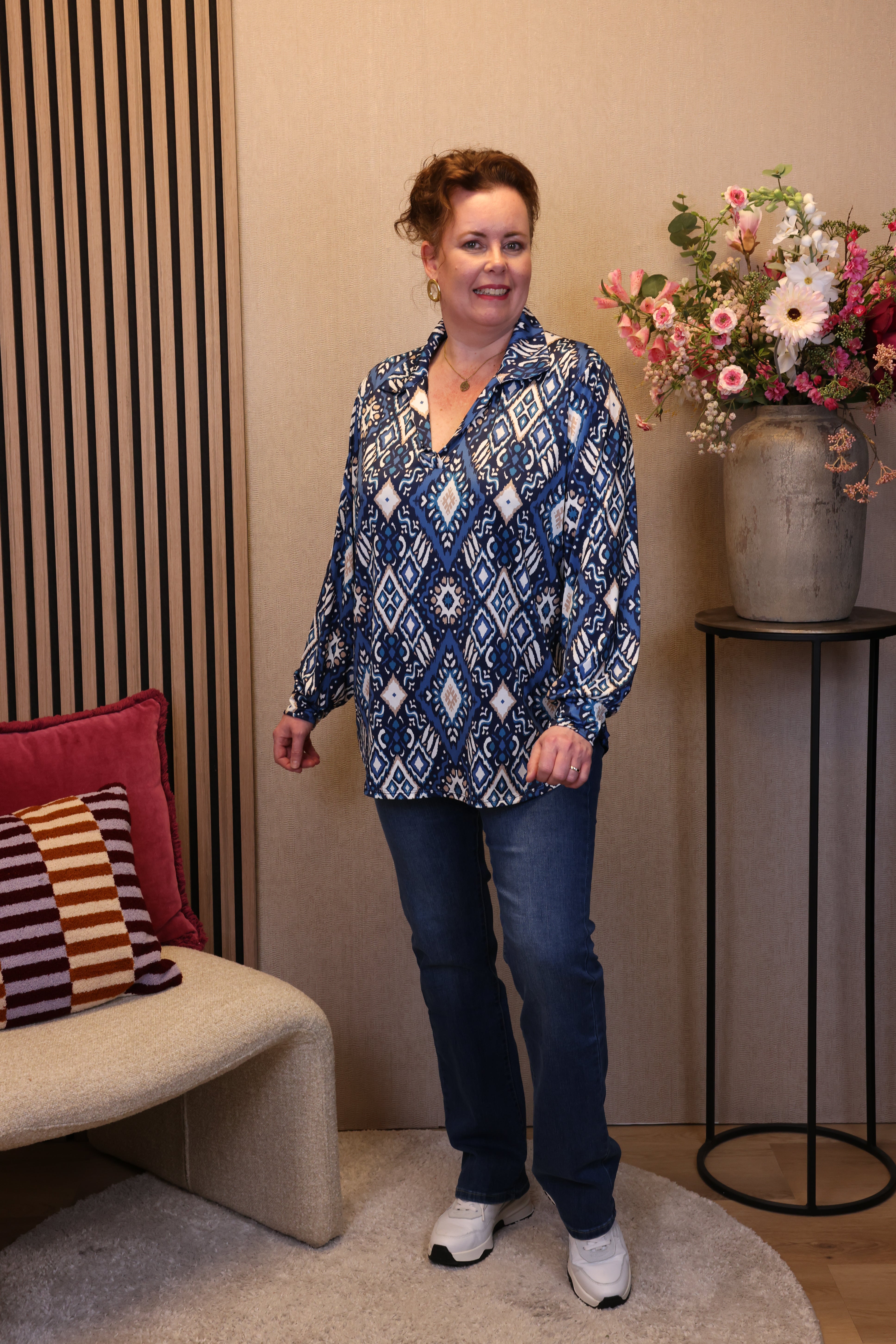 Dora | Bluse schwarz Langarm 52 bis 58