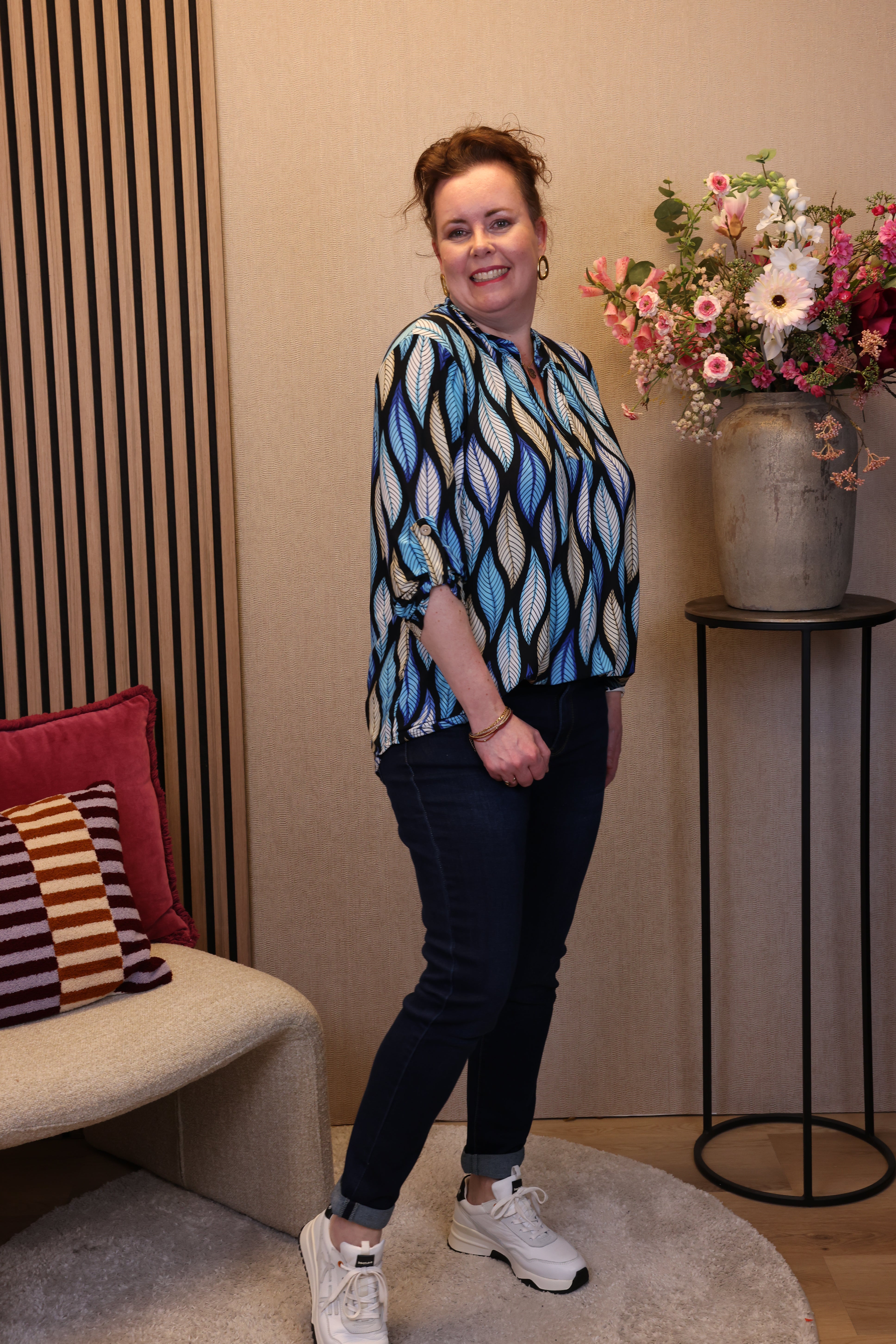 Dora | Bluse schwarz Langarm 52 bis 58