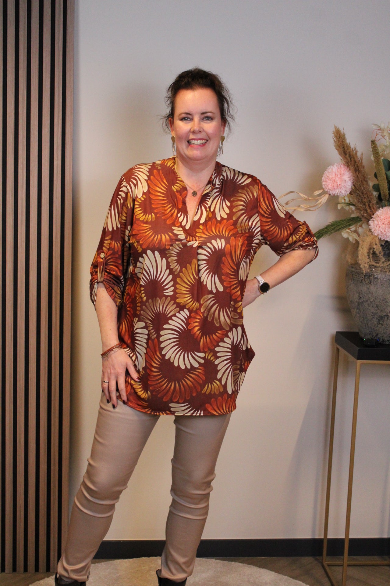 Dora | Bluse schwarz Langarm 52 bis 58