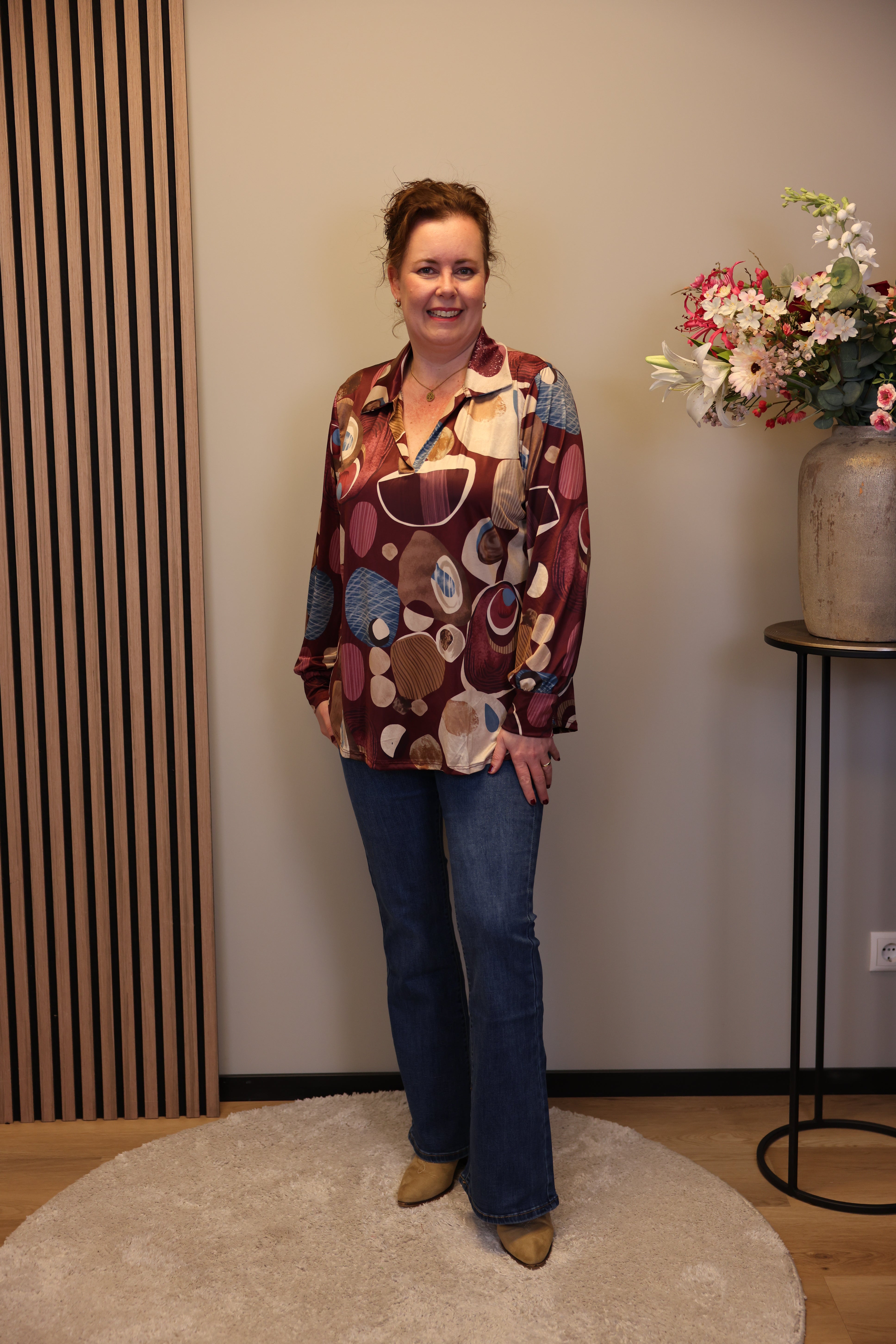 Verona | Bluse mit Kragen blau 48 bis 52