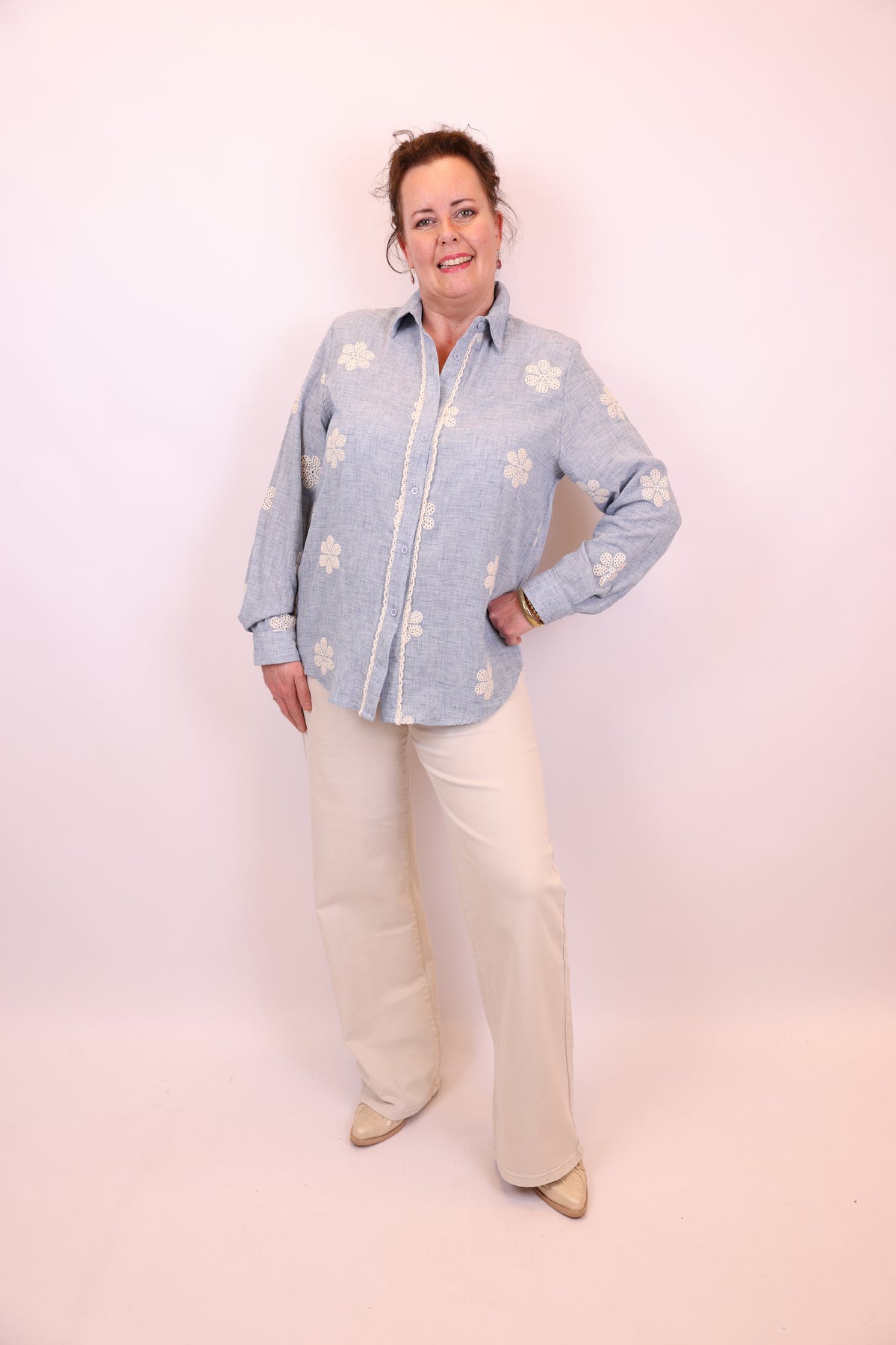 Dora | Bluse schwarz Langarm 52 bis 58