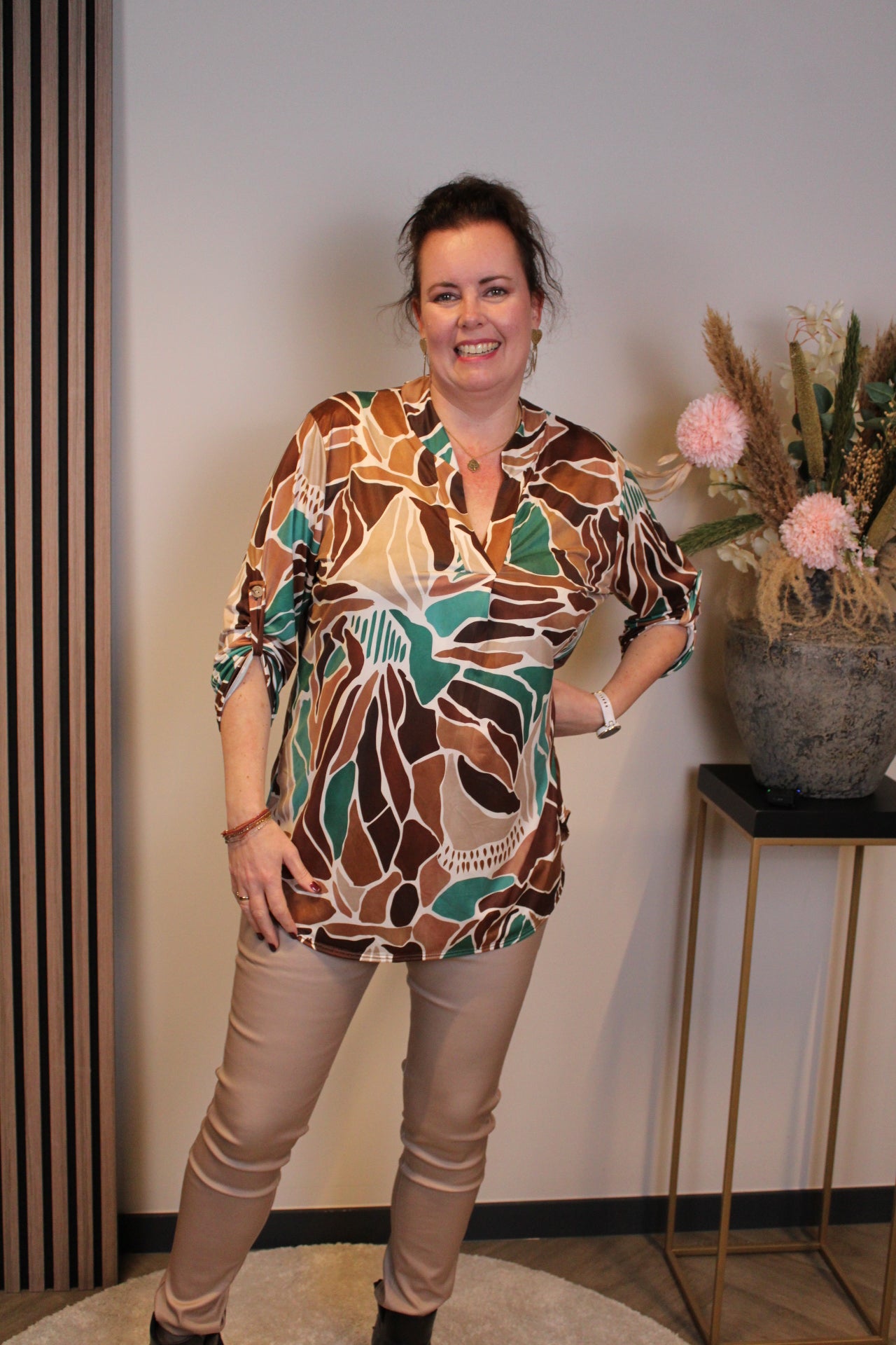 Dora | Bluse schwarz Langarm 52 bis 58