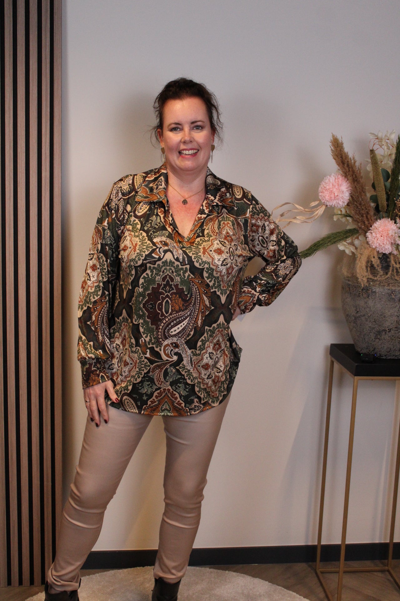 Dora | Bluse schwarz Langarm 52 bis 58