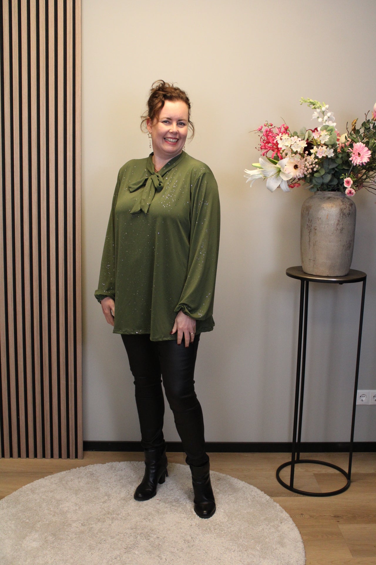 Dora | Bluse schwarz Langarm 52 bis 58
