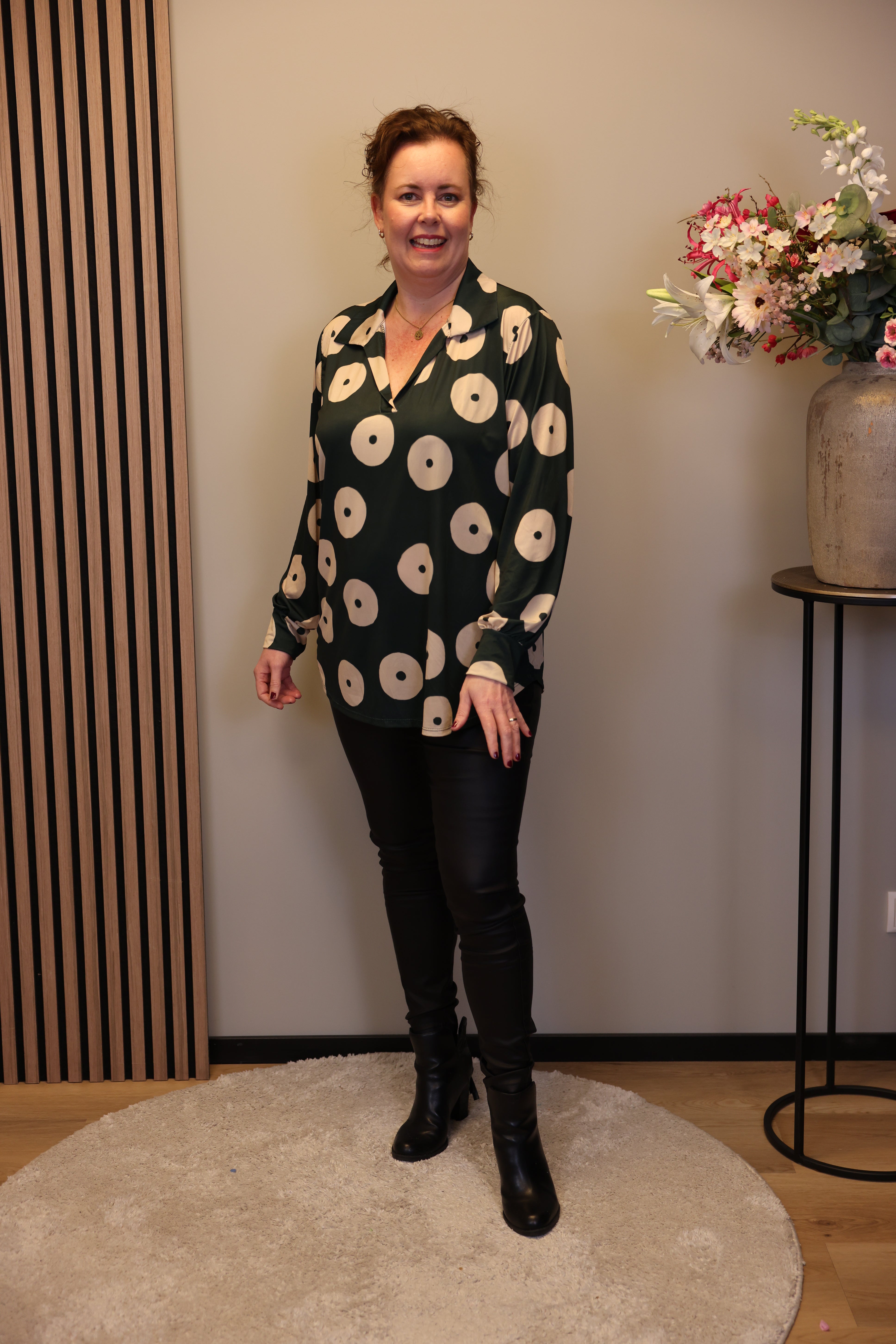 Dora | Bluse schwarz Langarm 52 bis 58