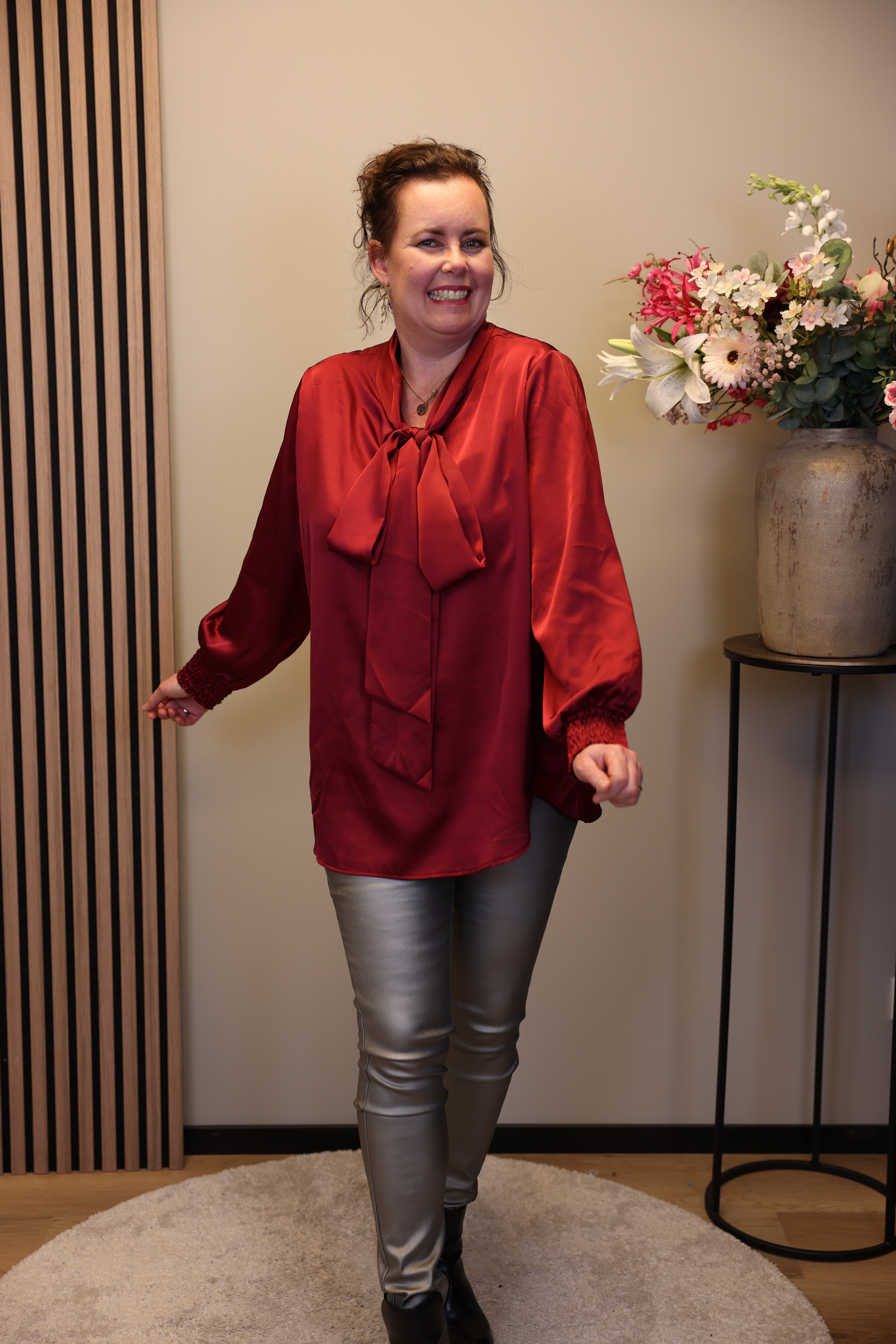 Dora | Bluse schwarz Langarm 52 bis 58