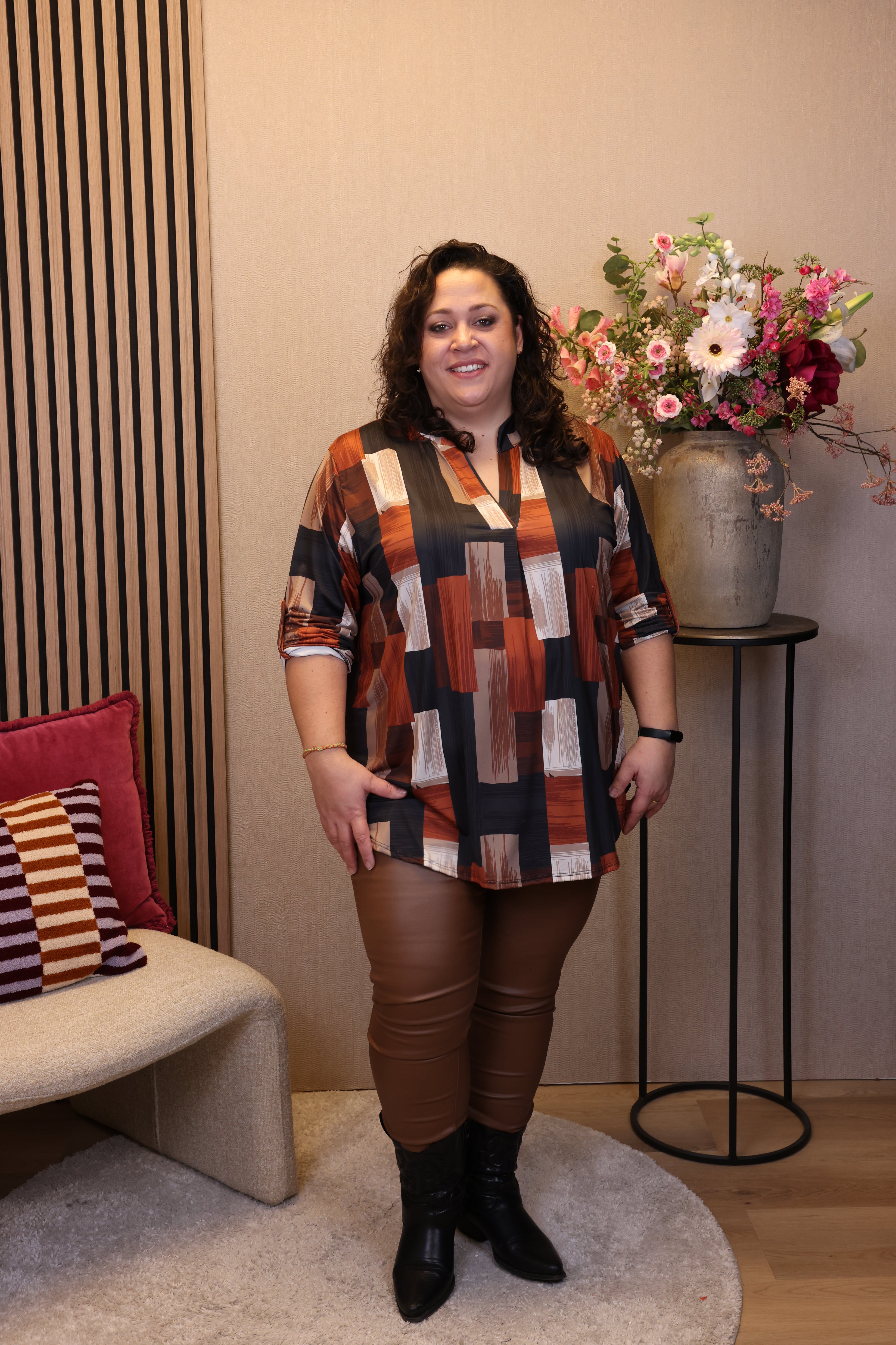 Dora | Bluse schwarz Langarm 52 bis 58