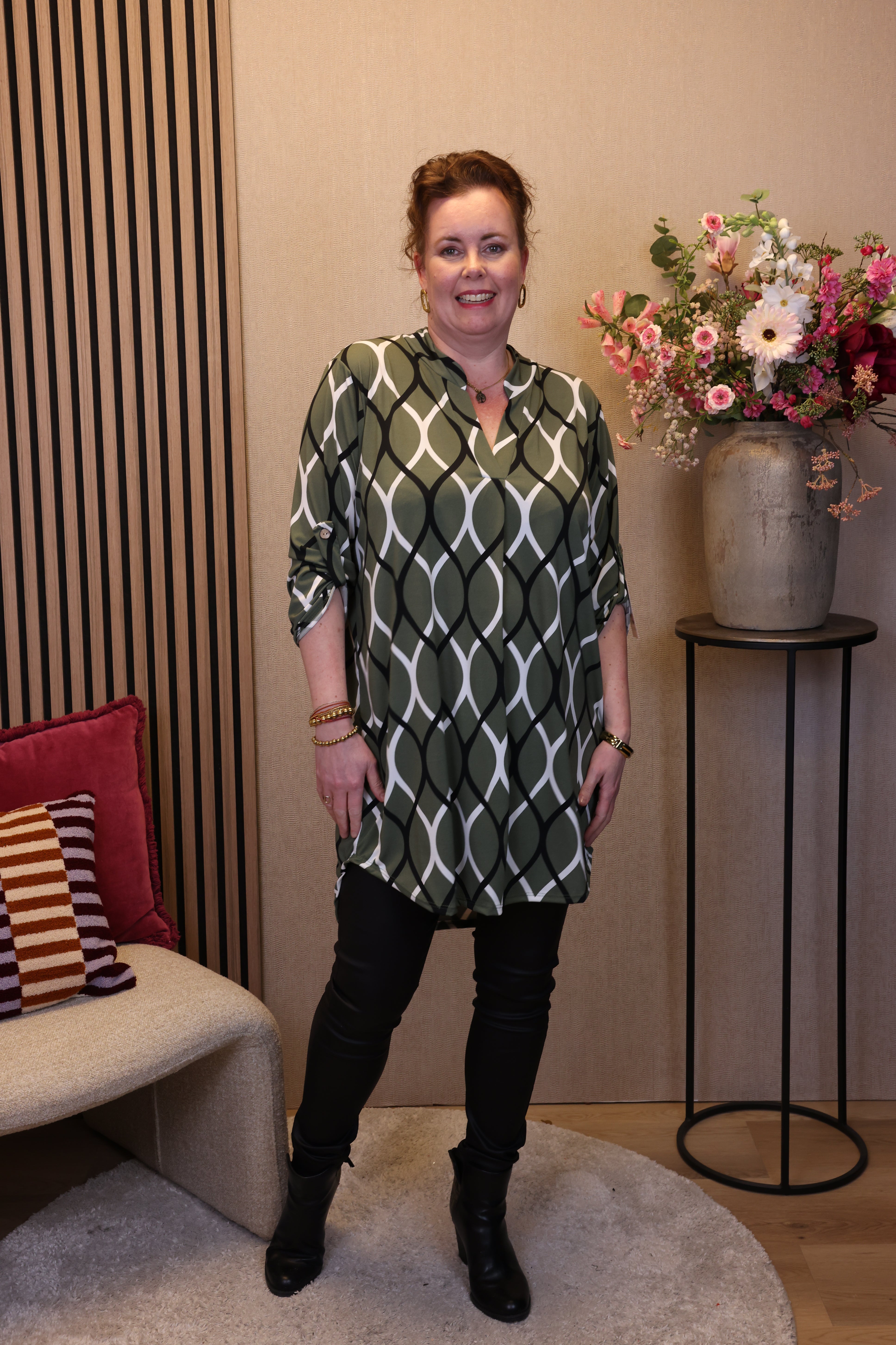 Dora | Bluse schwarz Langarm 52 bis 58