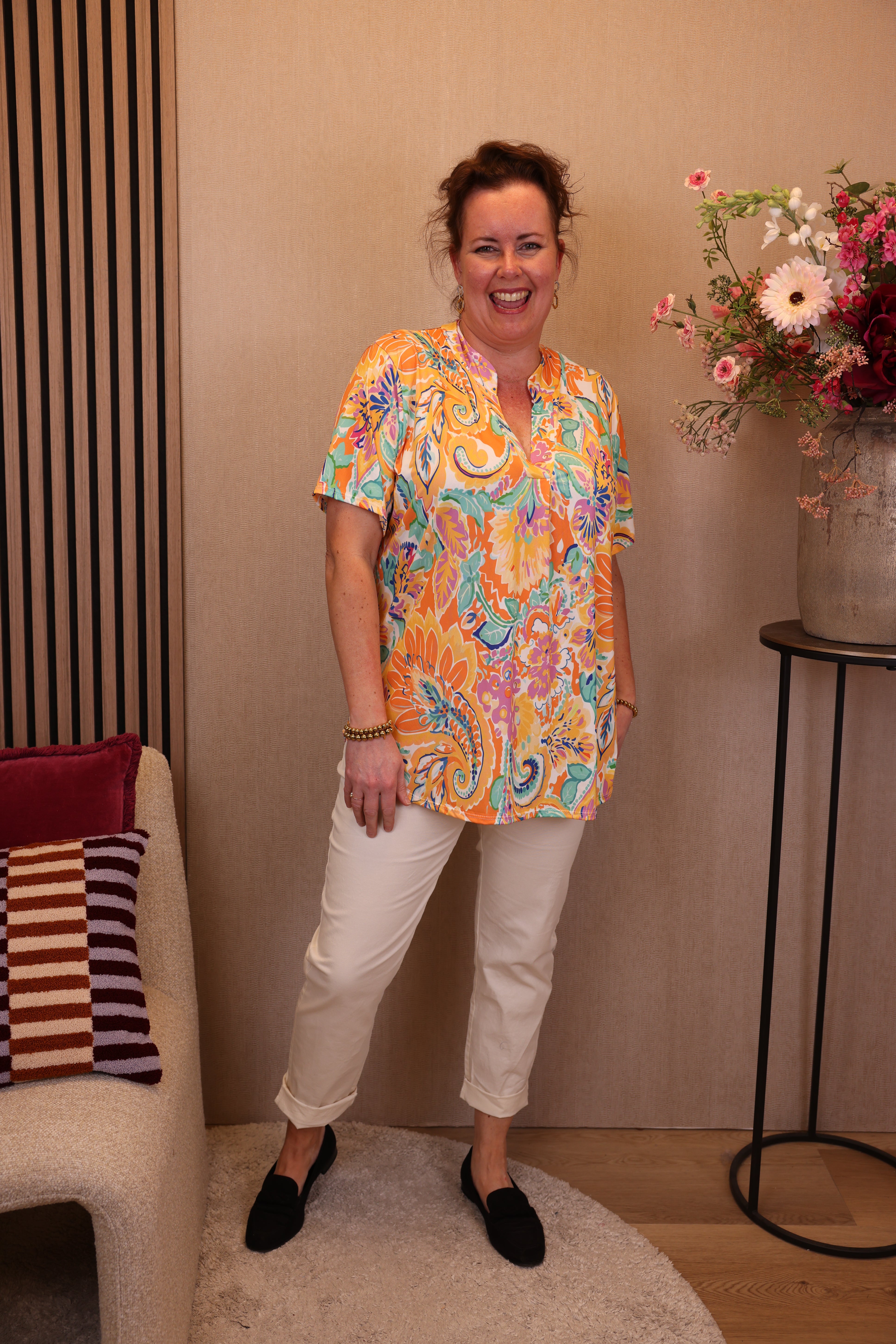 Dora | Bluse schwarz Langarm 52 bis 58