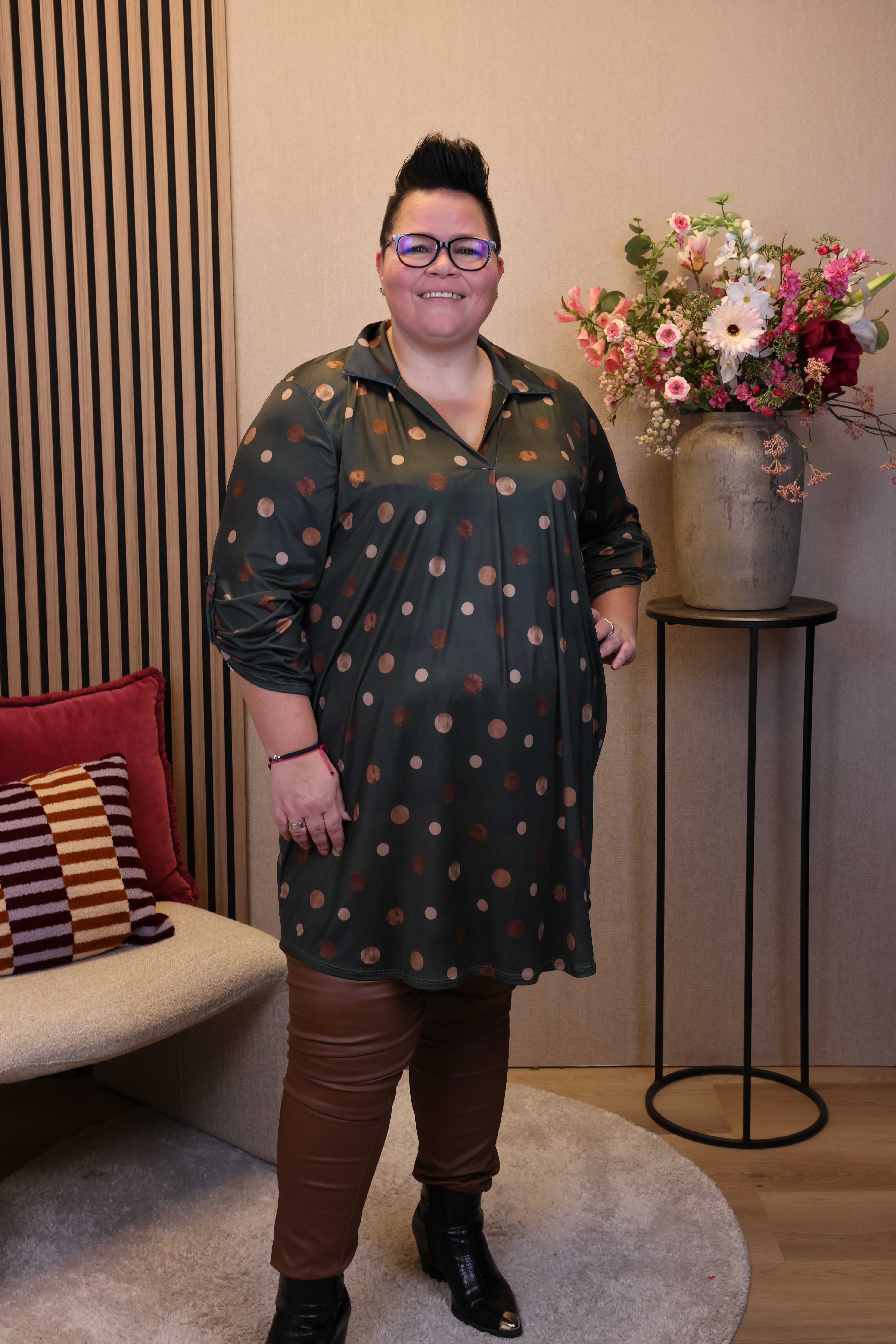 Dora | Bluse schwarz Langarm 52 bis 58