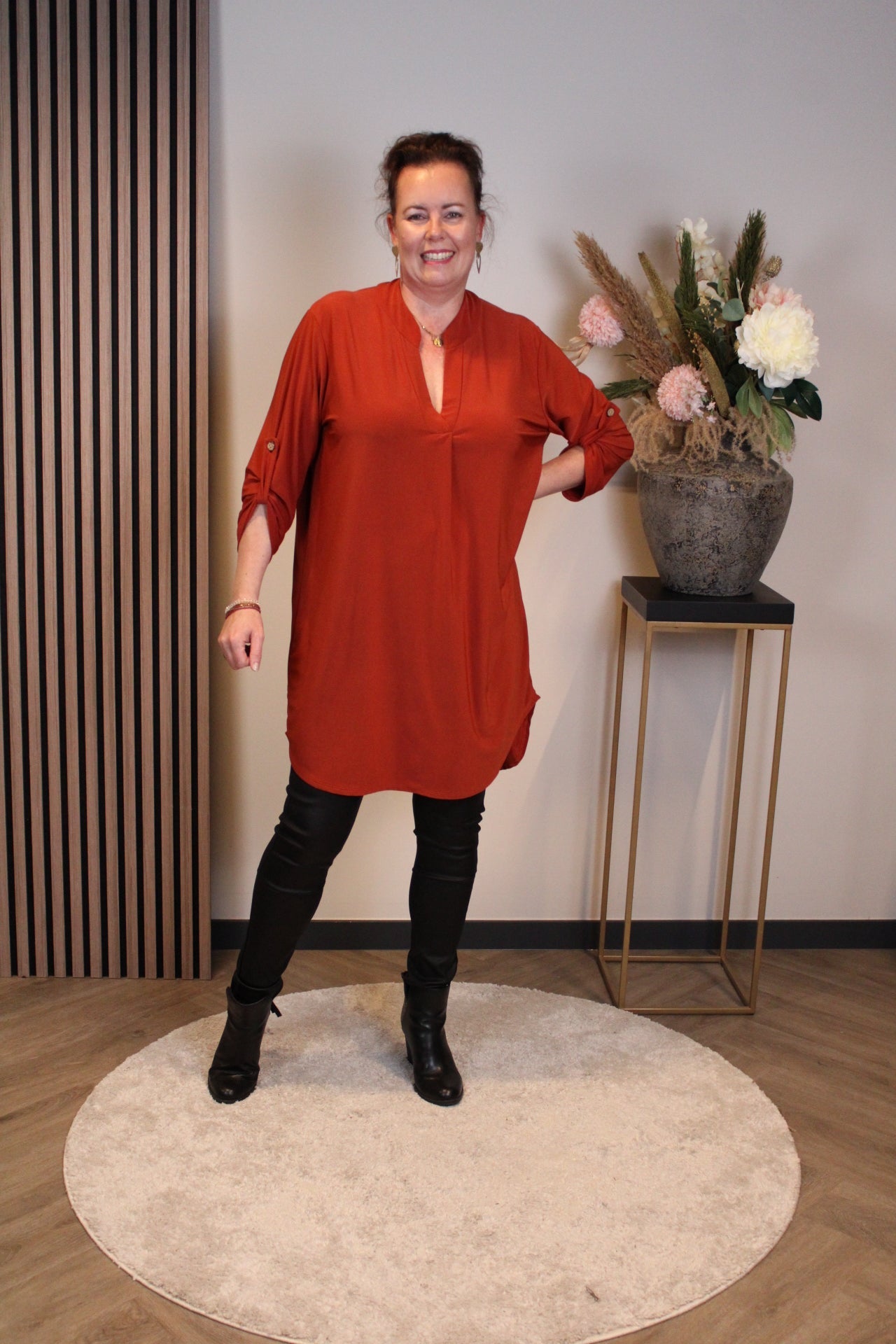 Dora | Bluse schwarz Langarm 52 bis 58