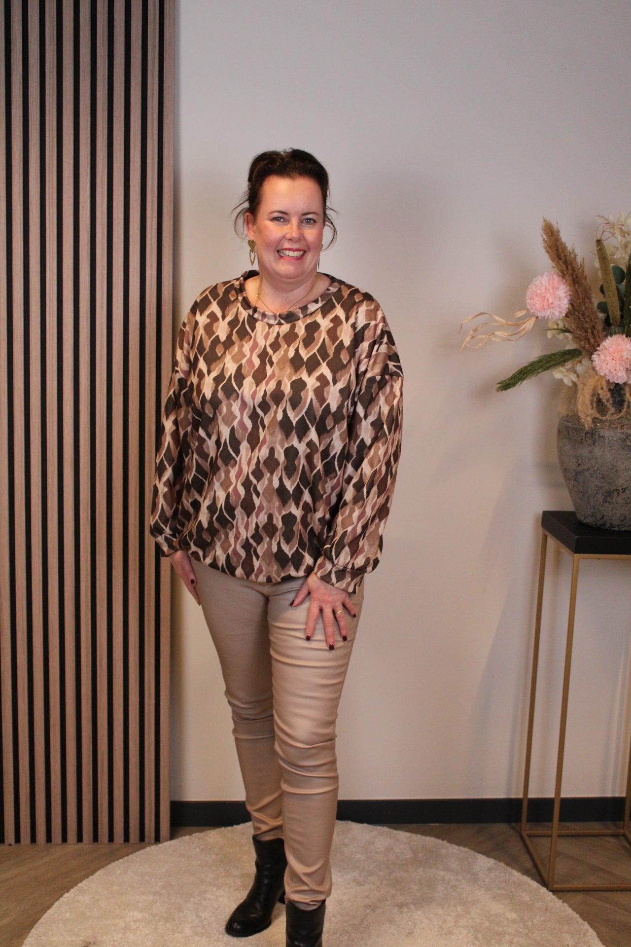 Dora | Bluse schwarz Langarm 52 bis 58