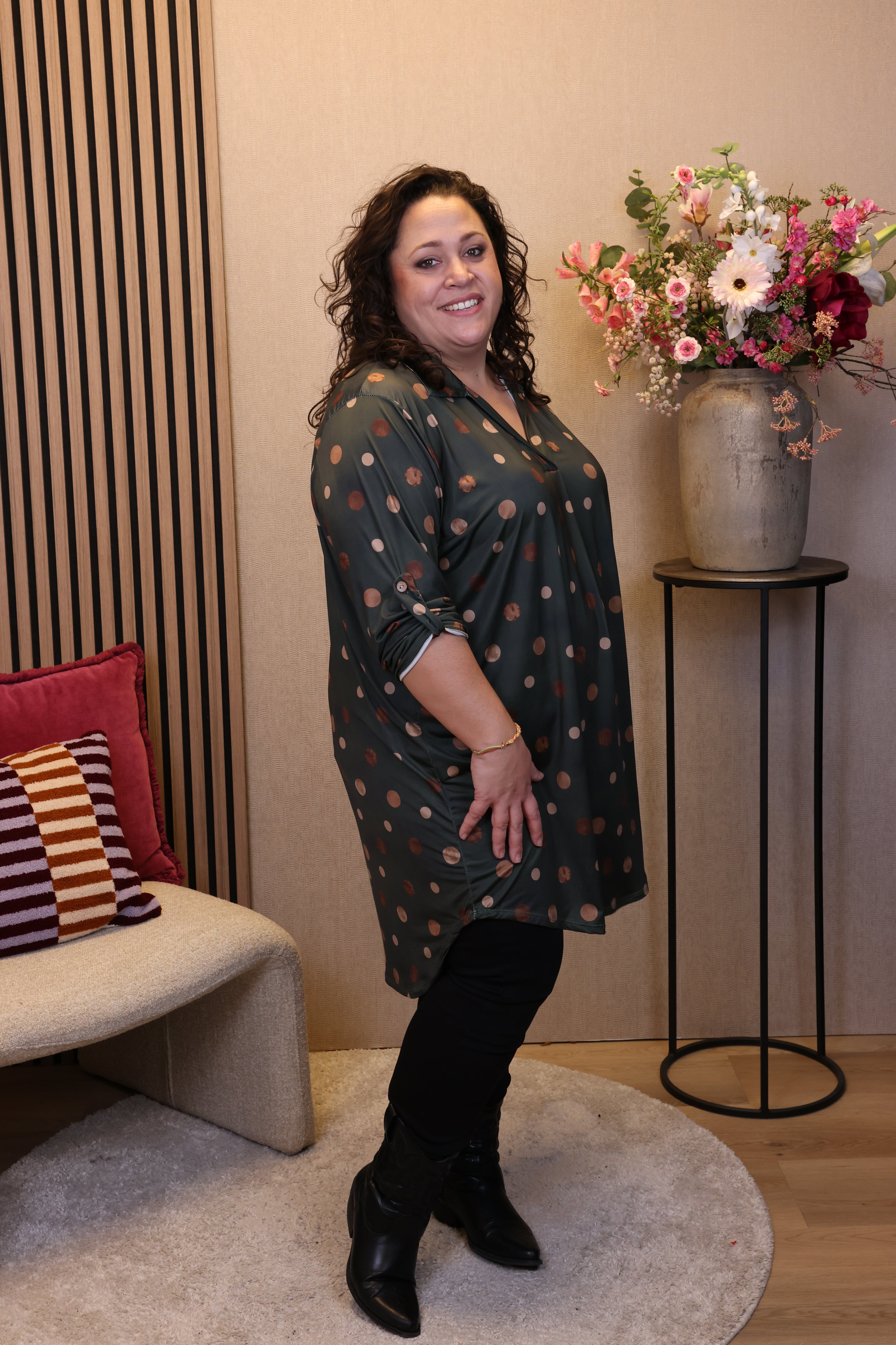 Dora | Bluse schwarz Langarm 52 bis 58