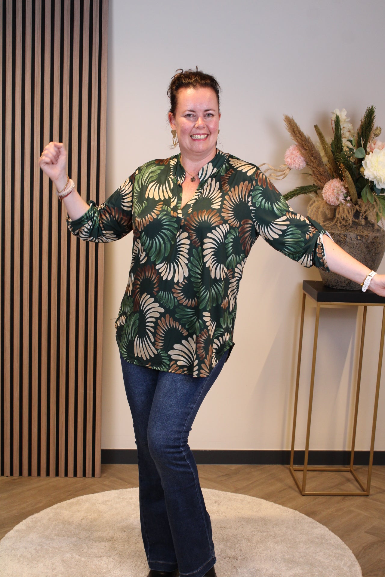 Dora | Bluse schwarz Langarm 52 bis 58