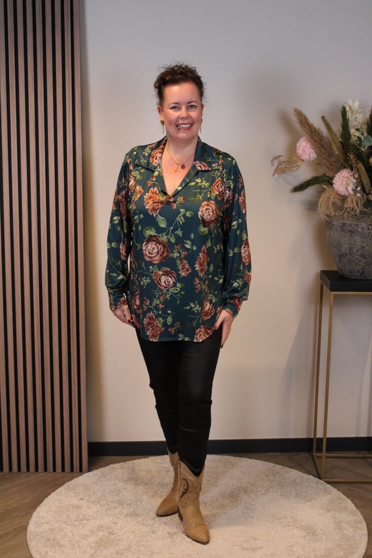 Dora | Bluse schwarz Langarm 52 bis 58