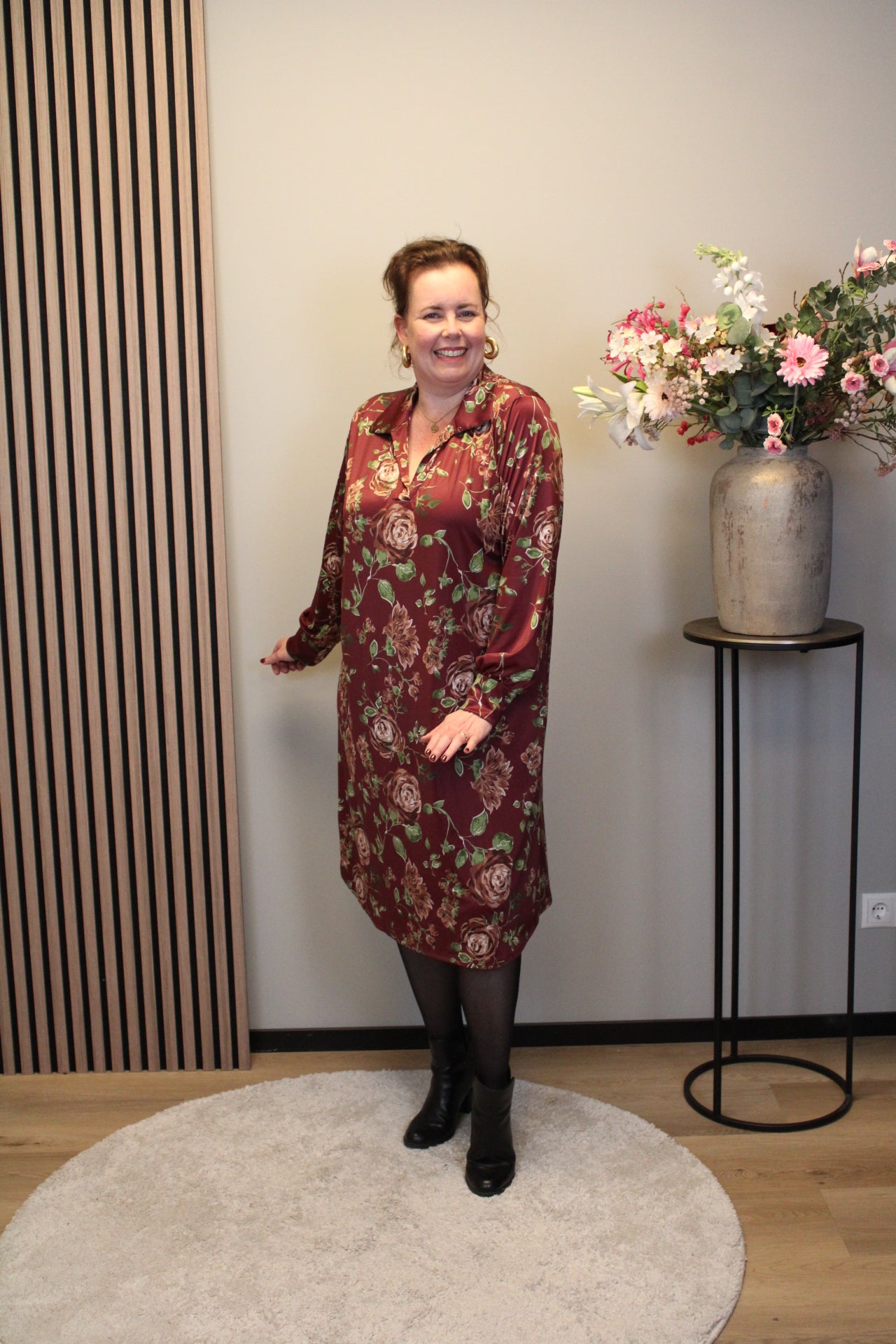 Christa | Grünes Kleid mit langen Ärmeln, Größe 38 bis 44