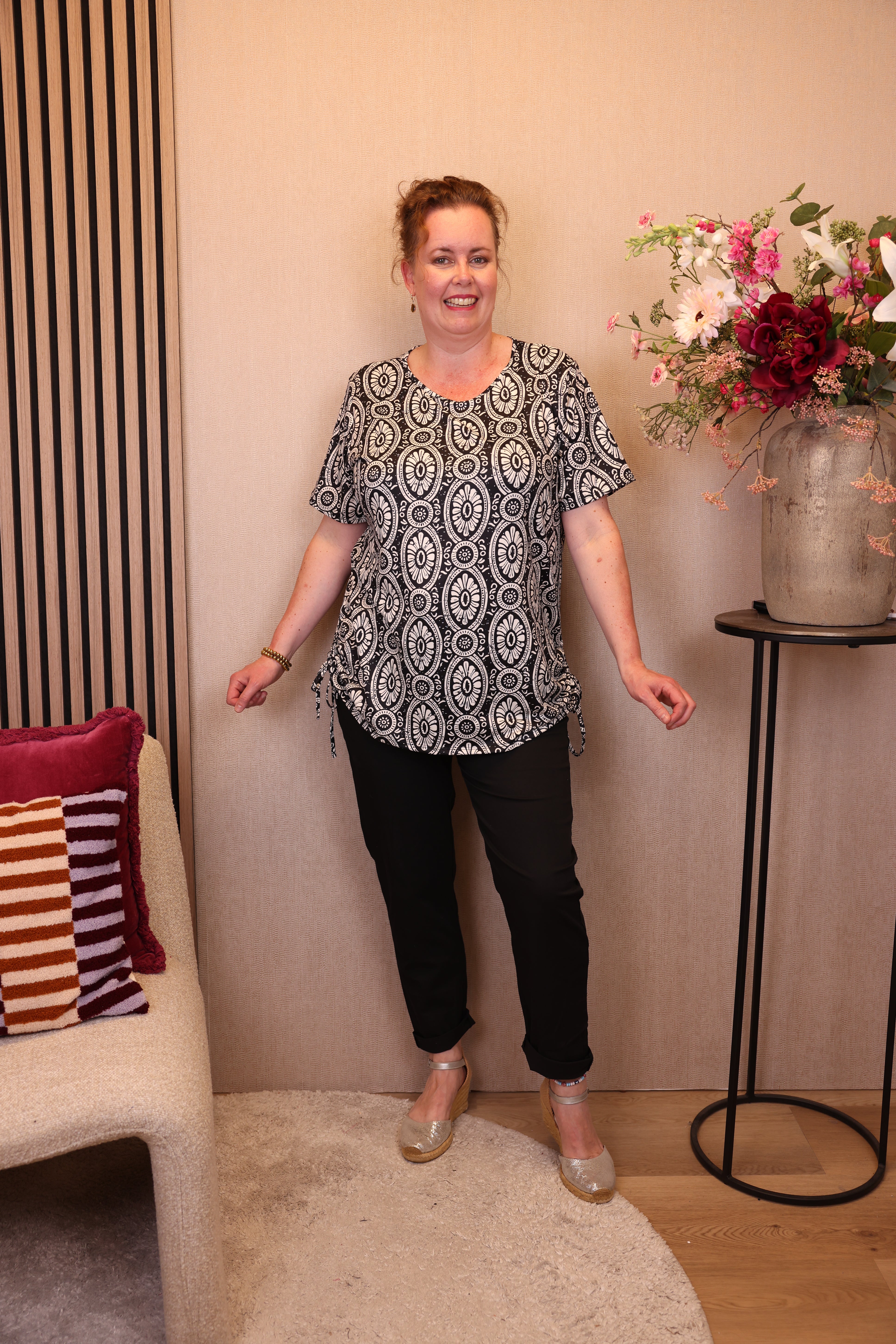 Dora | Bluse schwarz Langarm 52 bis 58