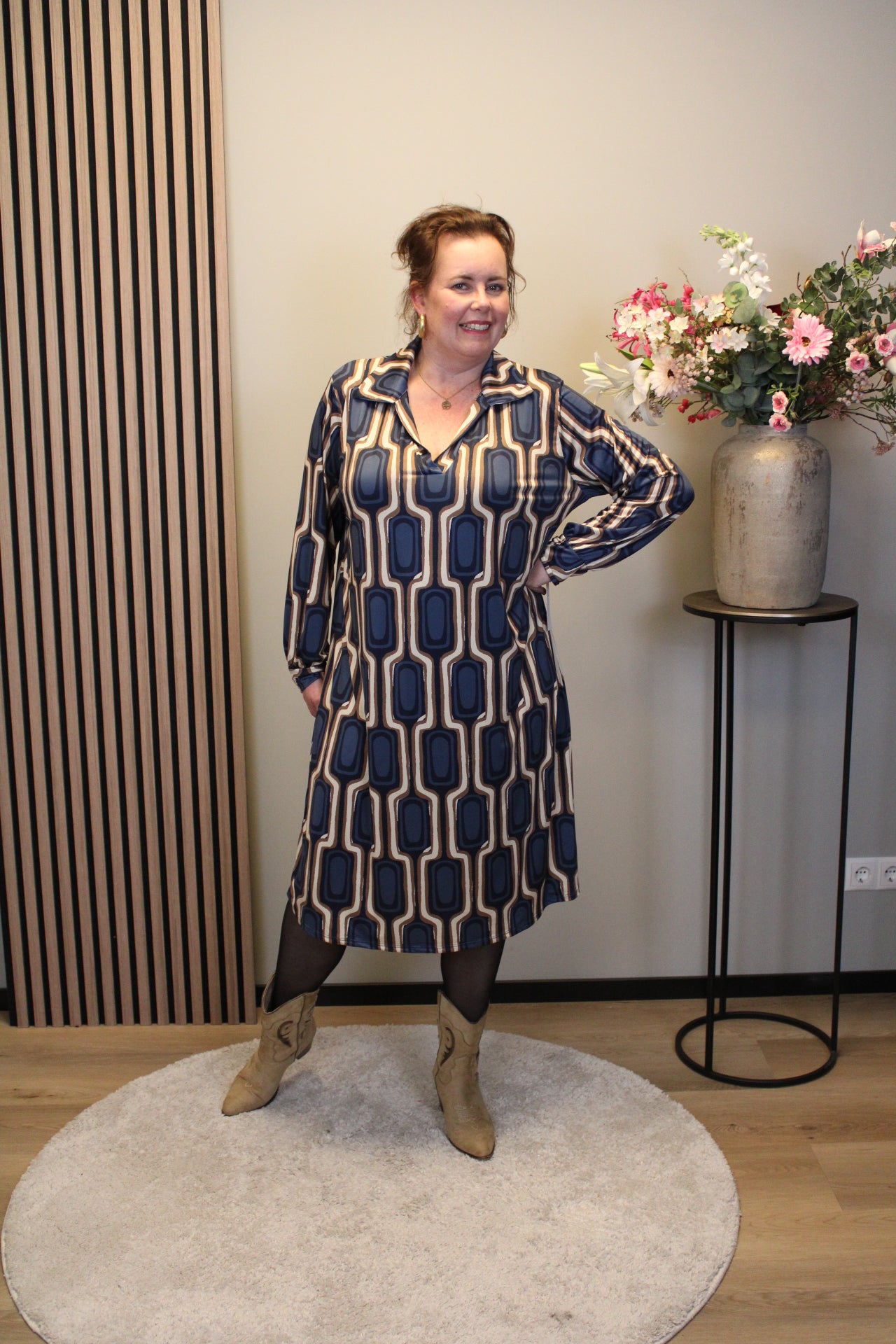 Christa | Grünes Kleid mit langen Ärmeln, Größe 38 bis 44