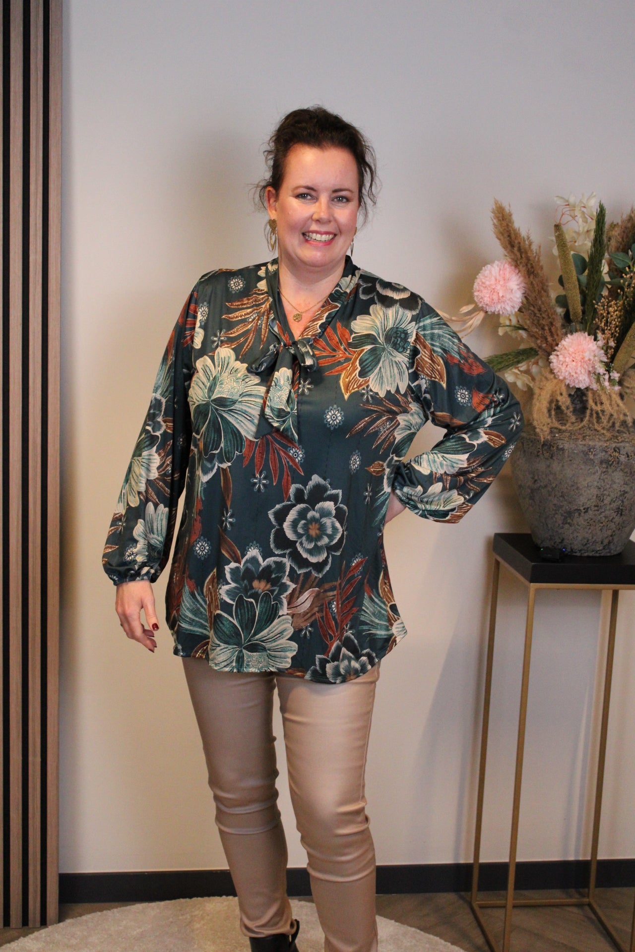 Dora | Bluse schwarz Langarm 52 bis 58