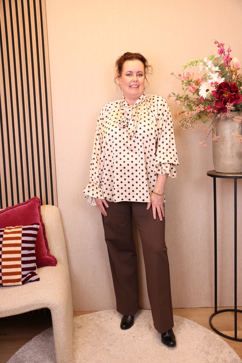Polly | Blouse room met stippen 40 - 44