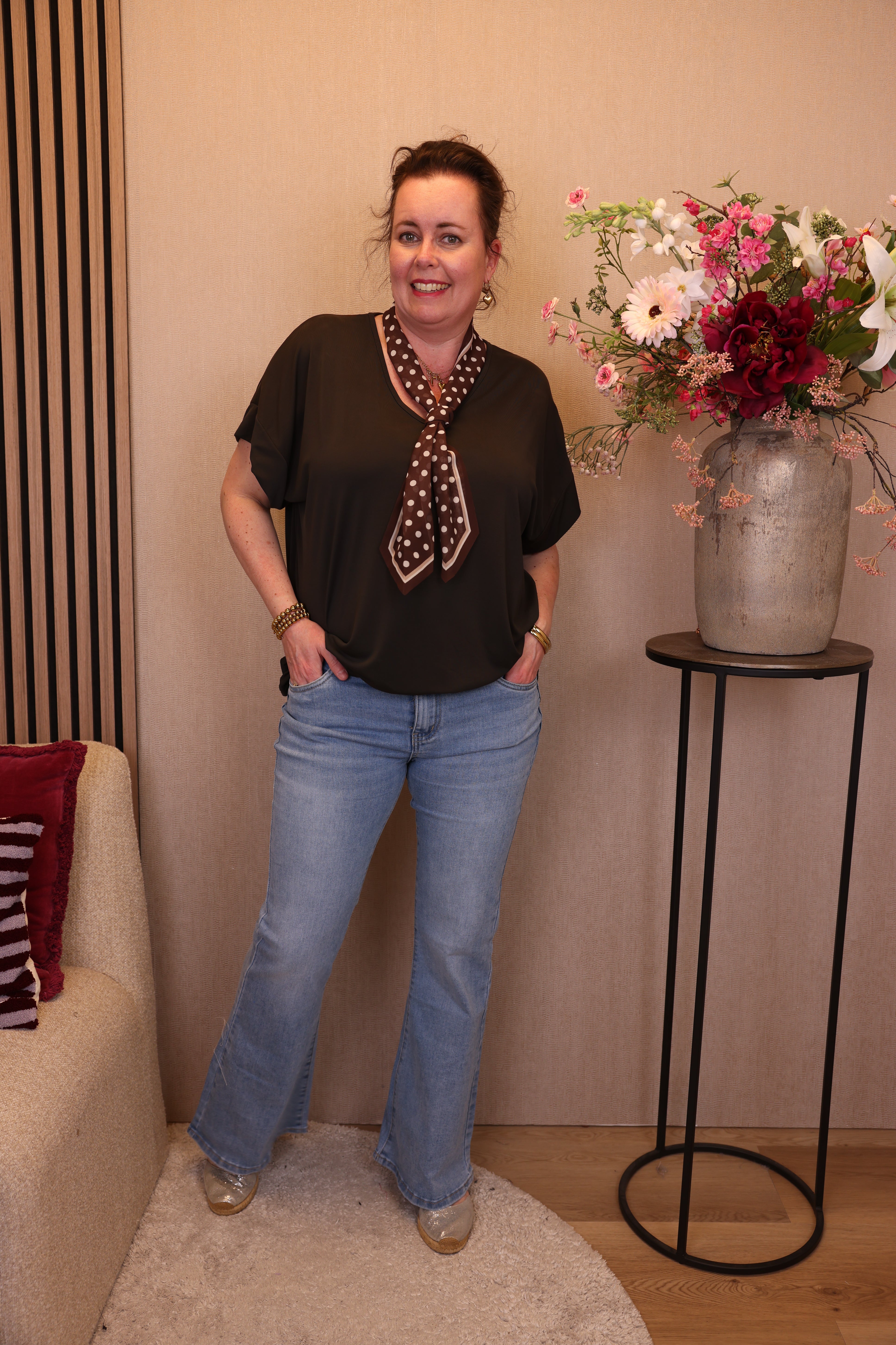 Dora | Bluse schwarz Langarm 52 bis 58