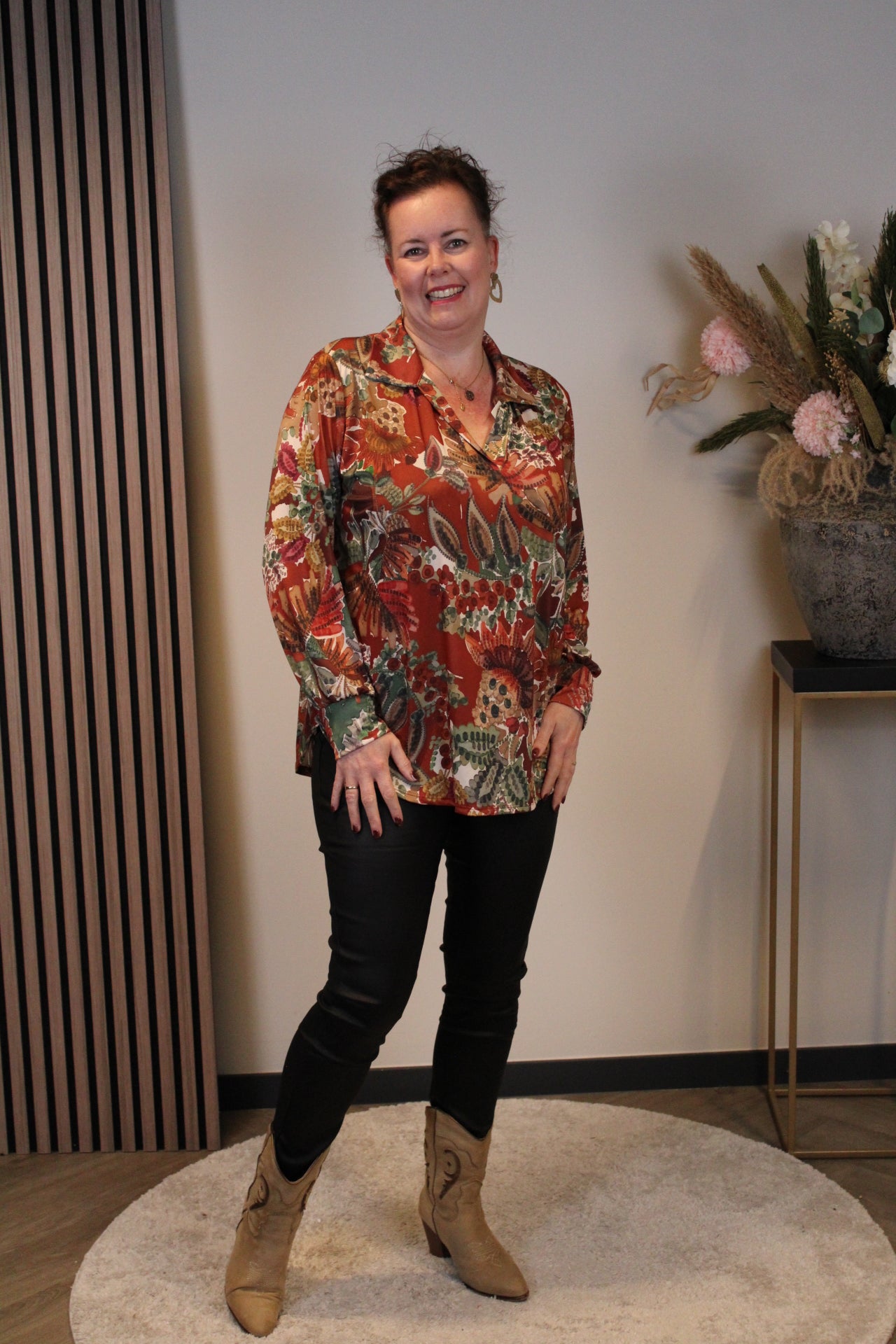 Helena | Gelbe Bluse mit Kragen 38 bis 48
