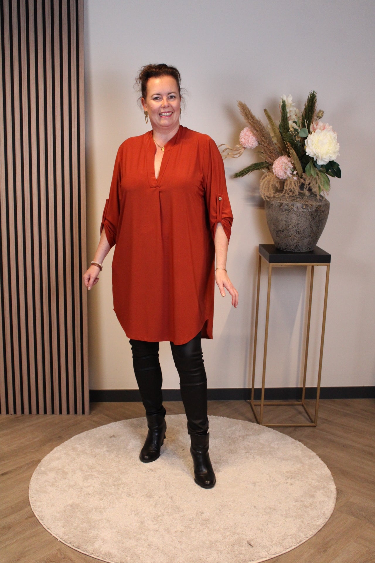 Dora | Bluse schwarz Langarm 52 bis 58