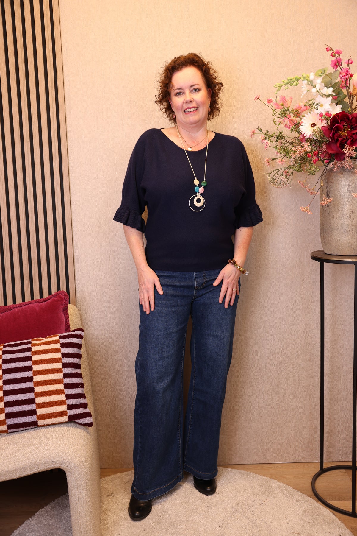 Dora | Bluse schwarz Langarm 52 bis 58