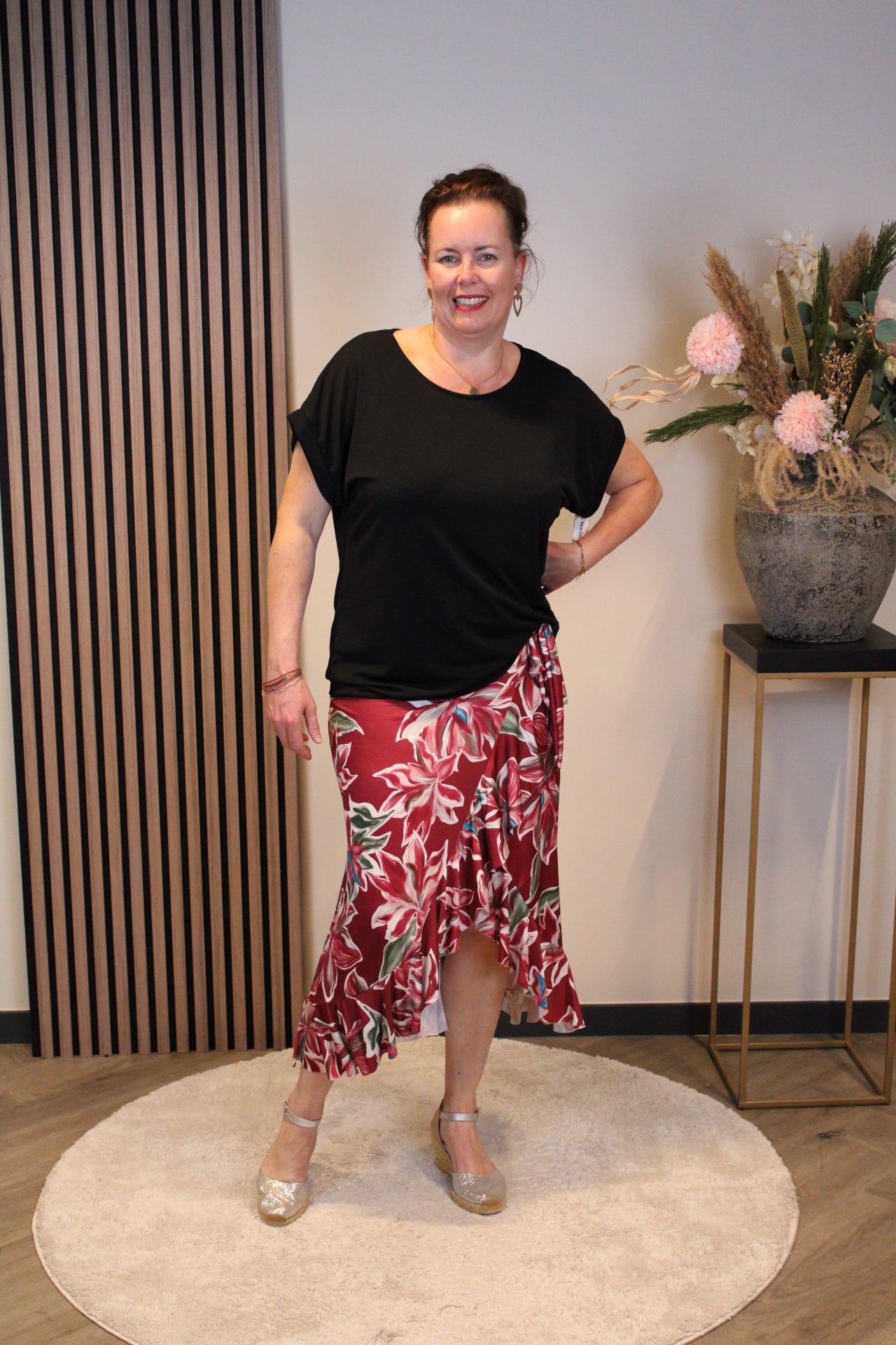 Dora | Bluse schwarz Langarm 52 bis 58