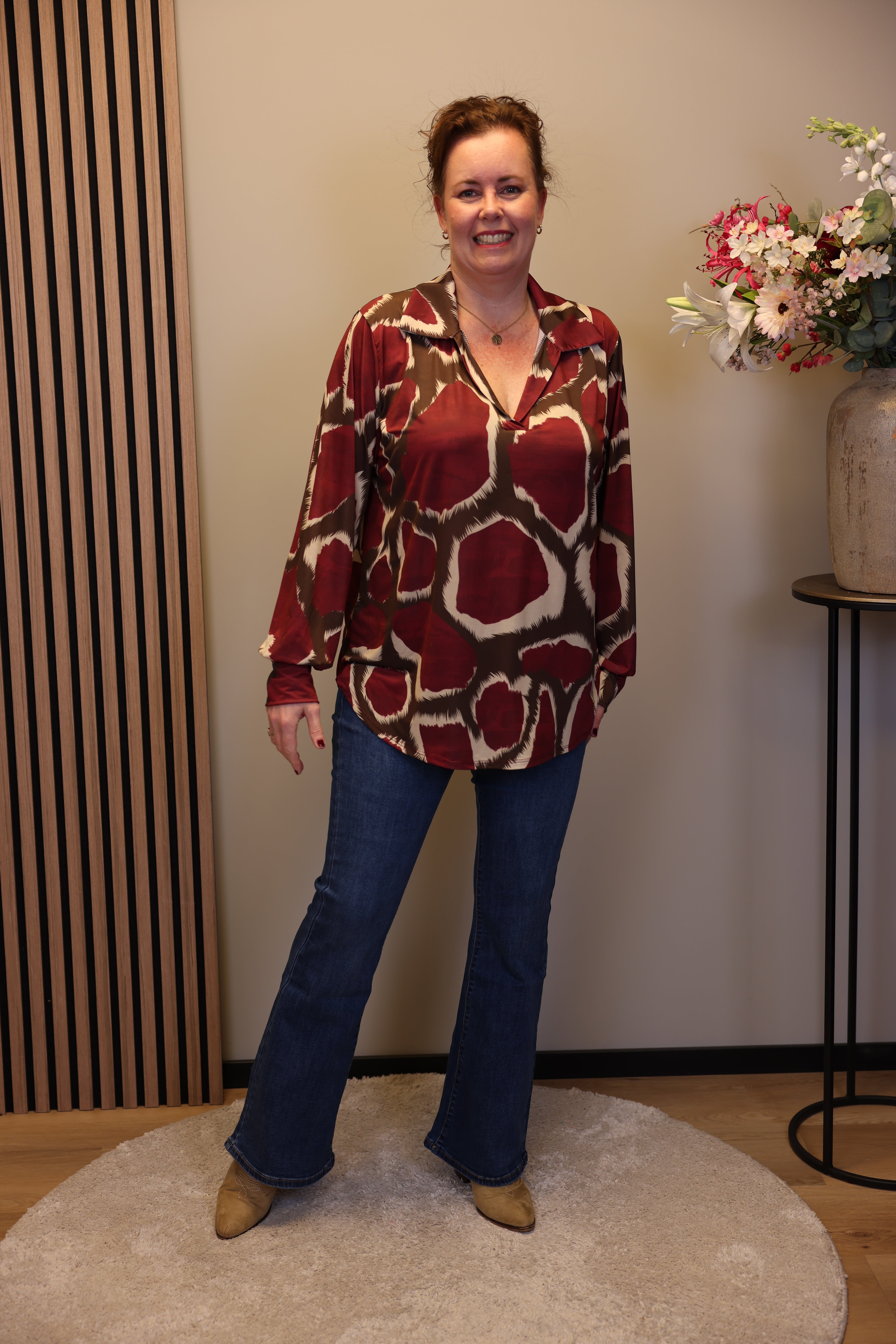 Laura | Blouse roze met kraagje 48 t/m 52