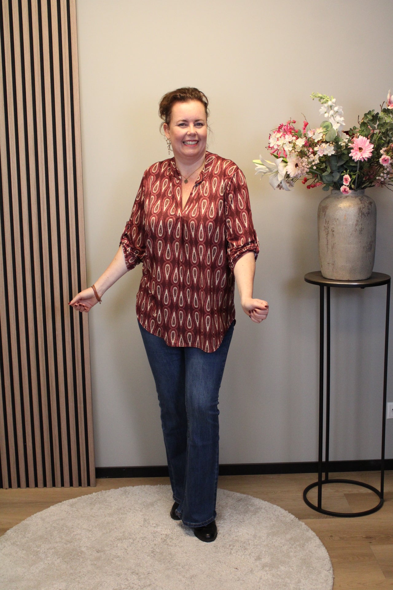 Dora | Bluse schwarz Langarm 48 bis 52