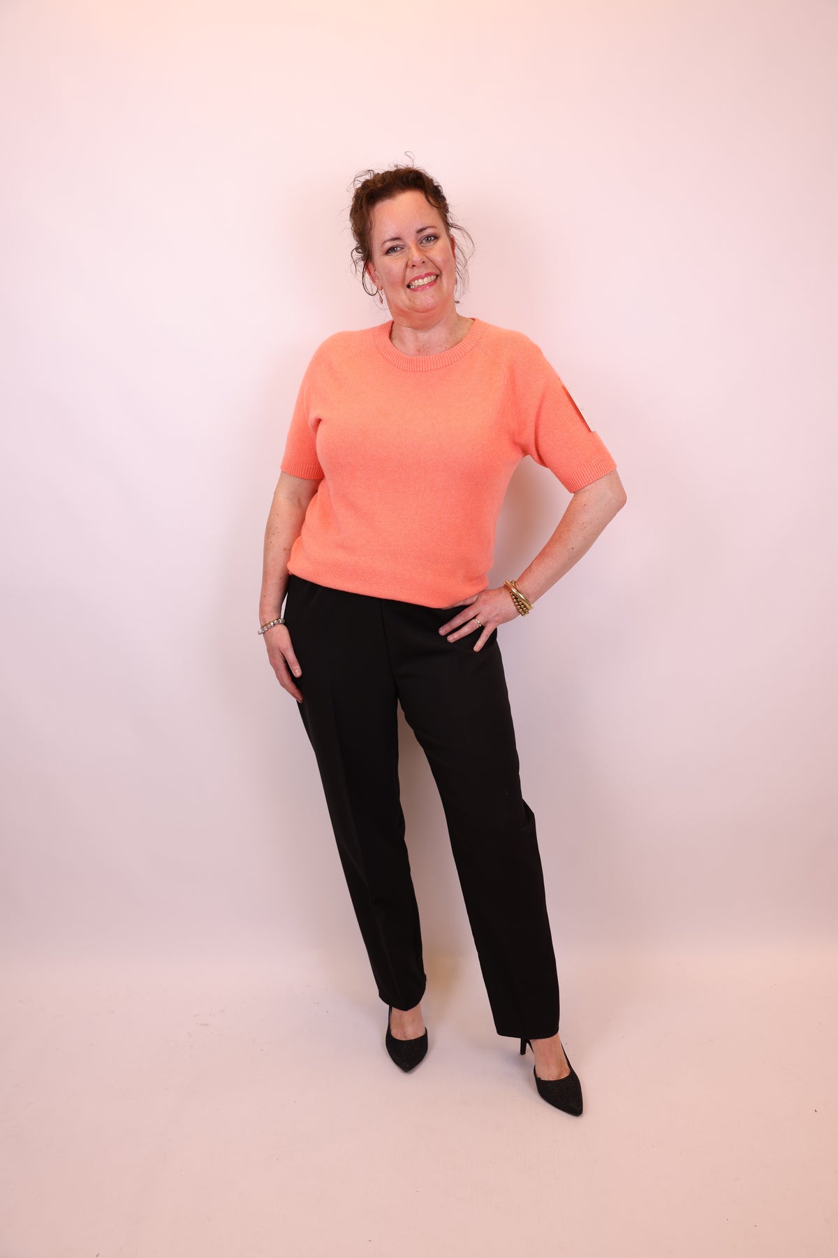 Dora | Bluse schwarz Langarm 52 bis 58