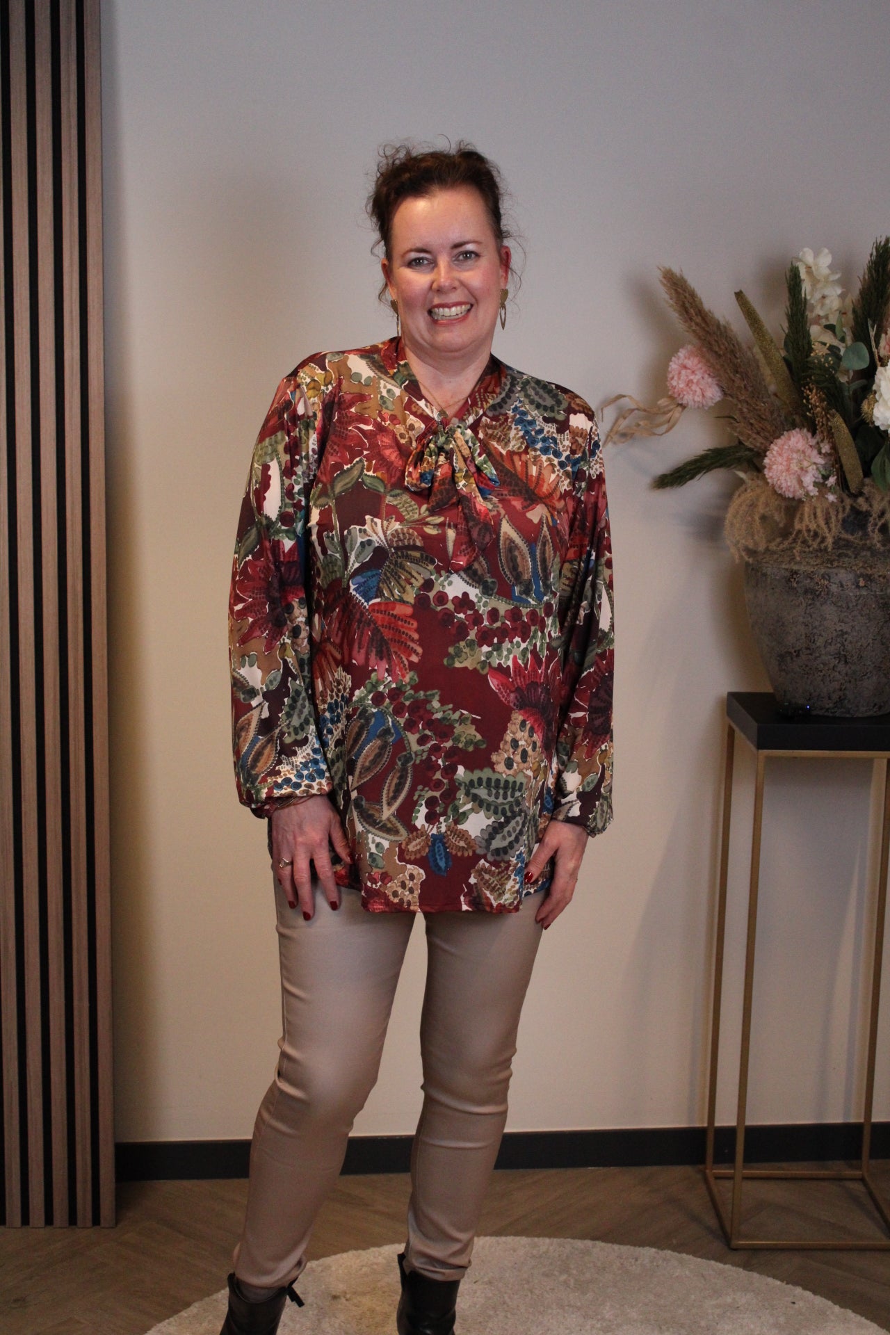 Miekje | Bluse braun Langarm 38 bis 48