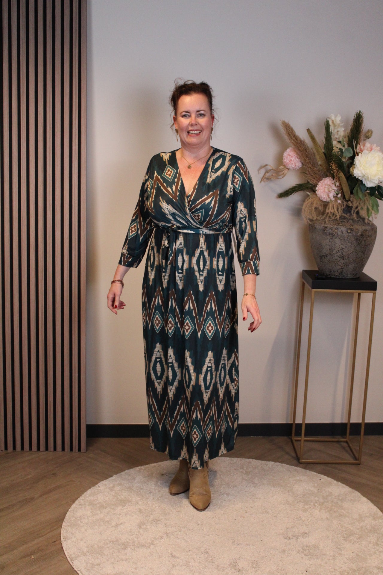 Britt | Blaues Langarmkleid 38 bis 44