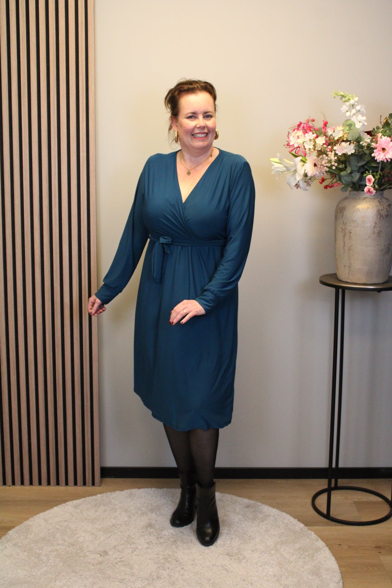 Marise | Blaues Langarmkleid 46 bis 50