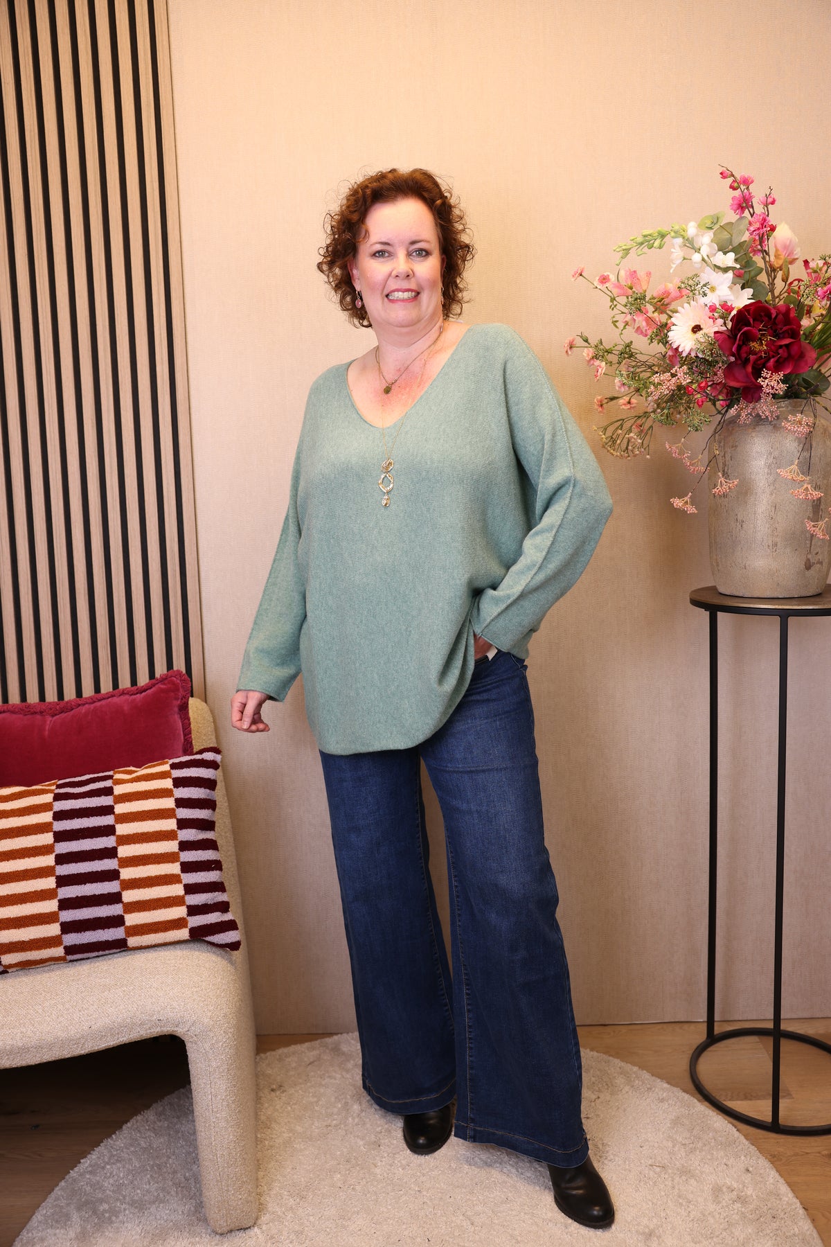 Dora | Bluse schwarz Langarm 52 bis 58