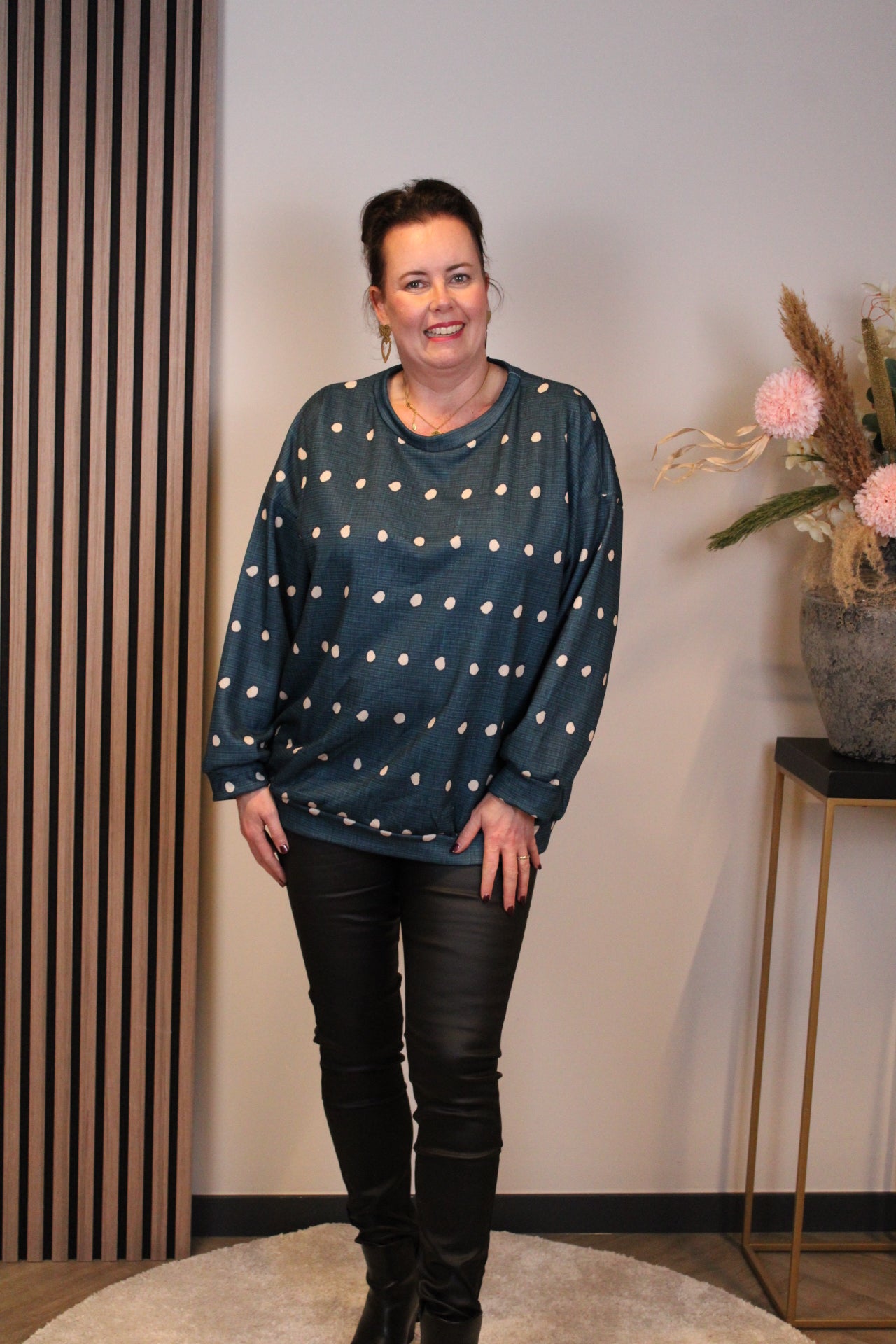 Dora | Bluse schwarz Langarm 52 bis 58