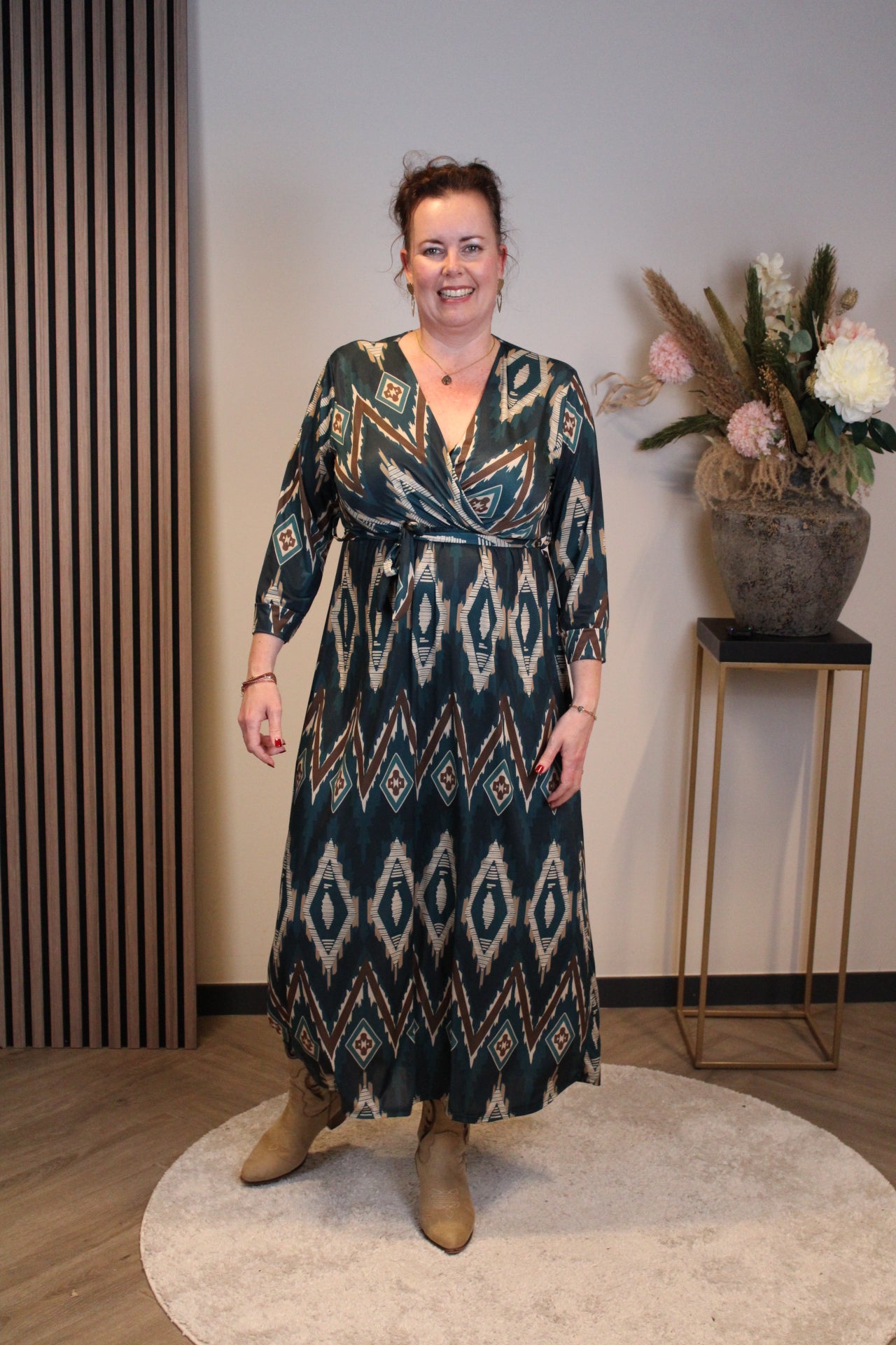 Britt | Blaues Langarmkleid 38 bis 44