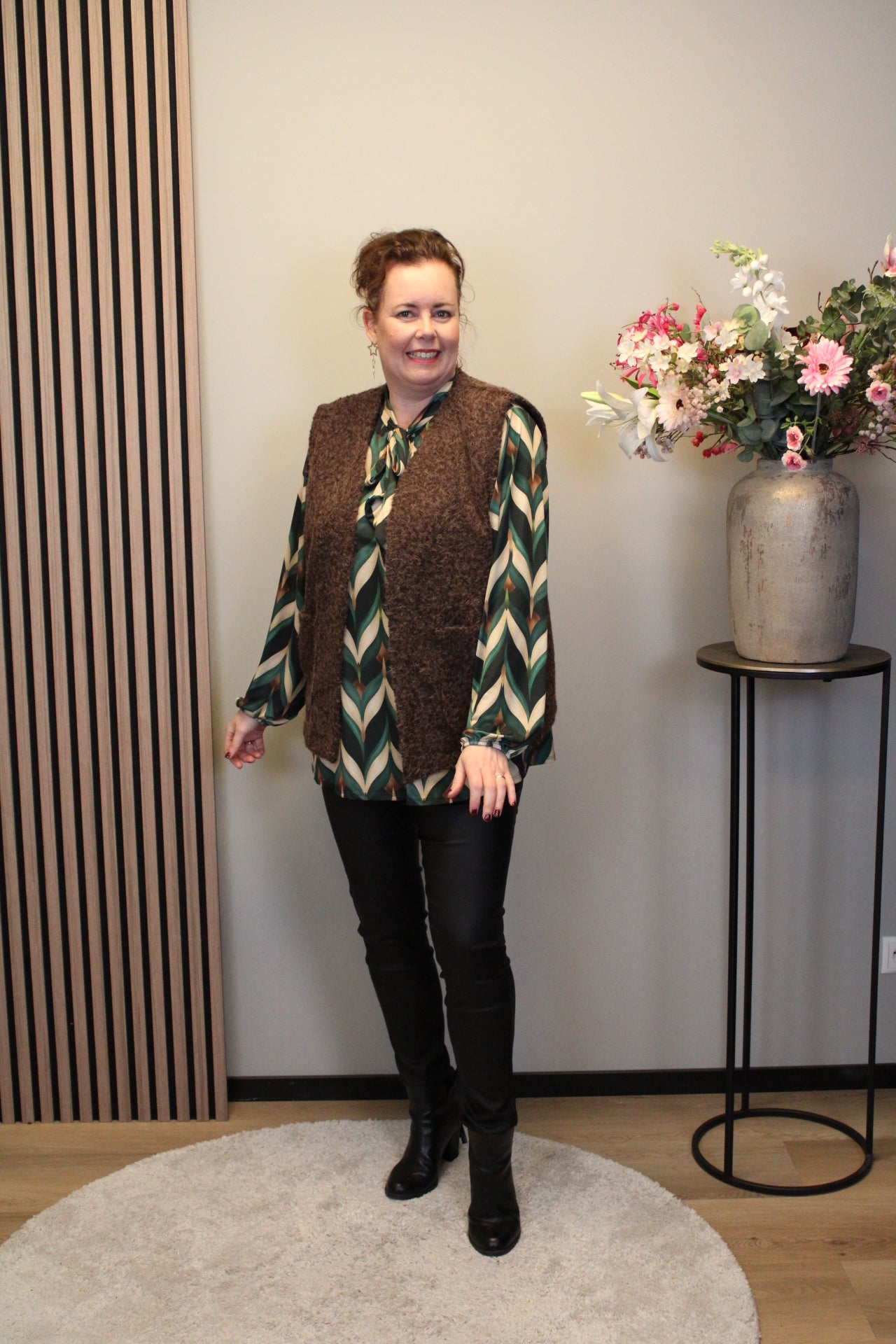 Miekje | Bluse braun Langarm 38 bis 48