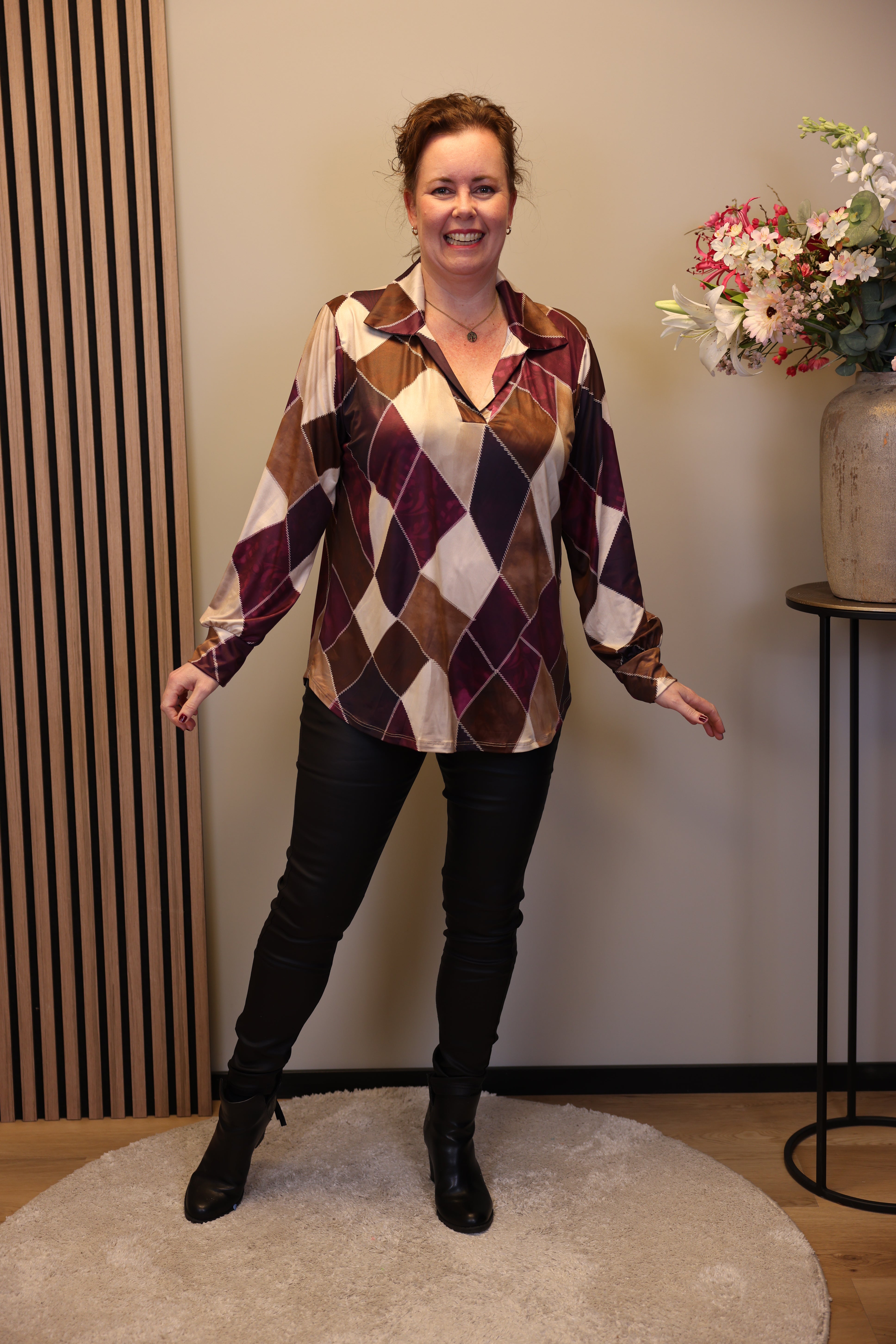 Dora | Bluse schwarz Langarm 52 bis 58