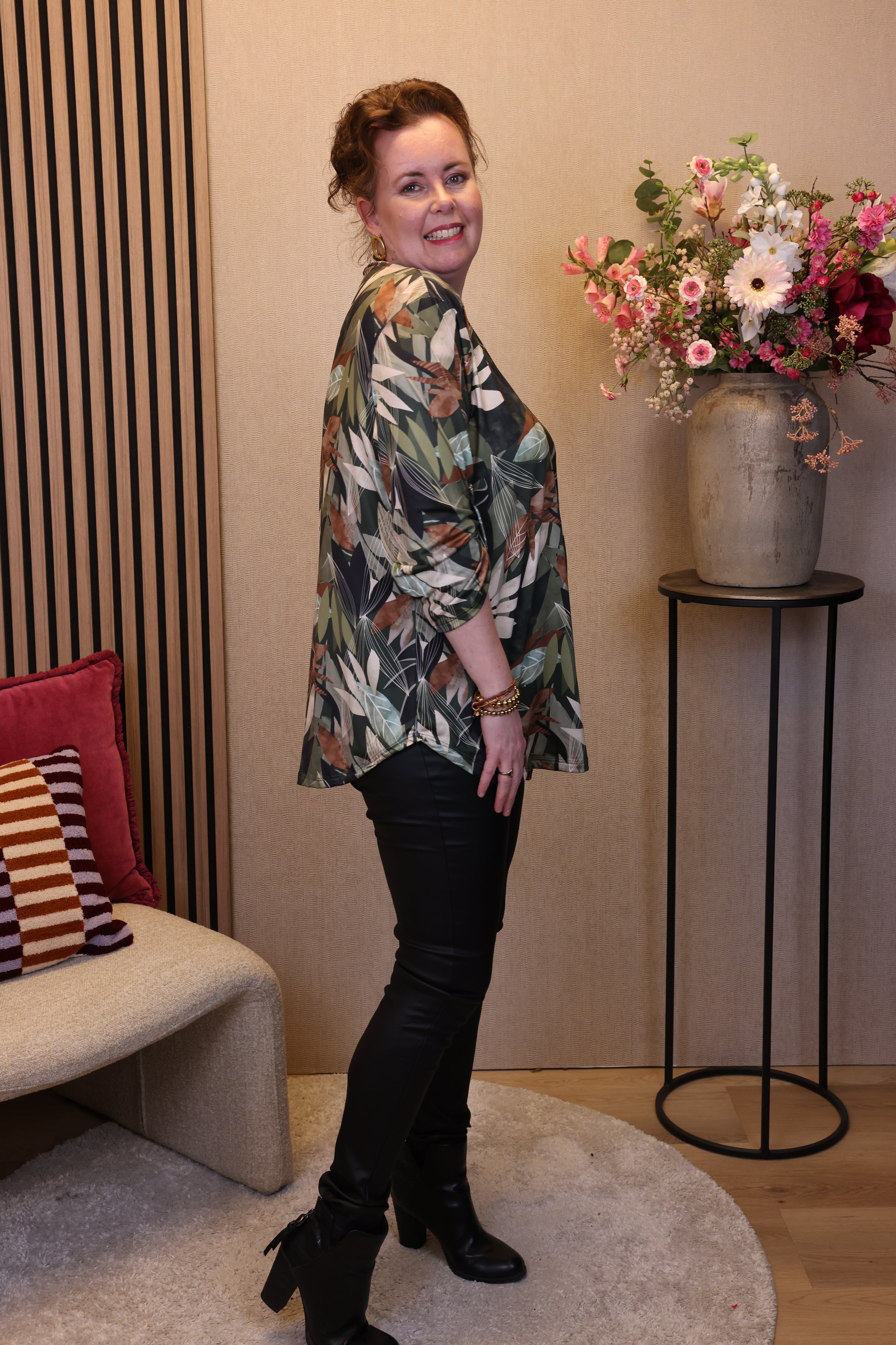 Dora | Bluse schwarz Langarm 52 bis 58