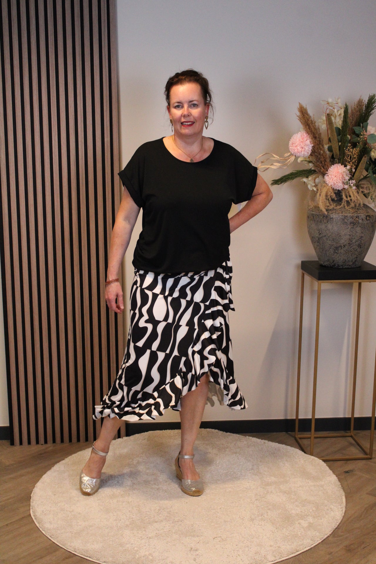 Dora | Bluse schwarz Langarm 52 bis 58