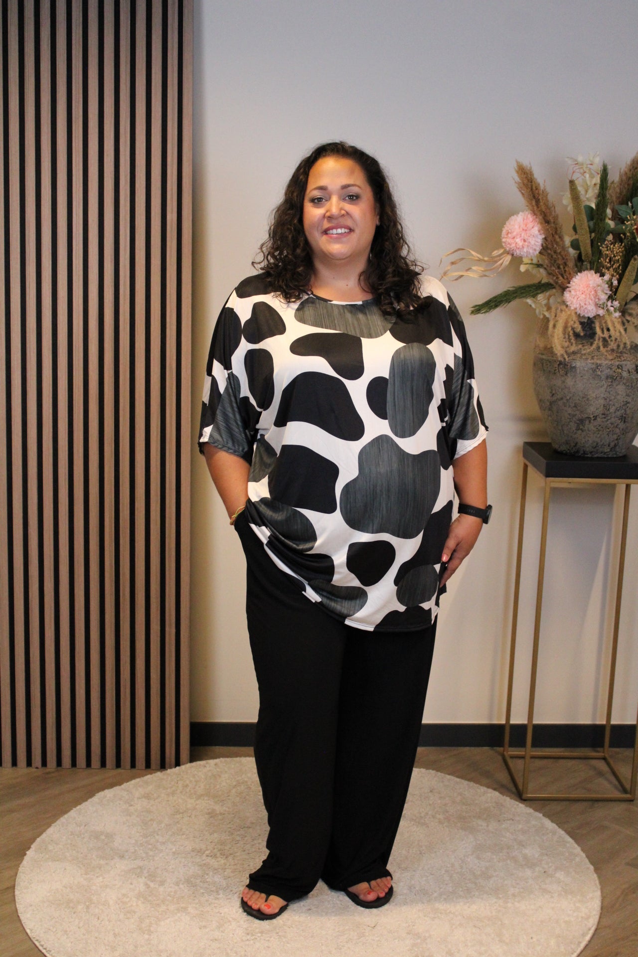 Dora | Bluse schwarz Langarm 52 bis 58