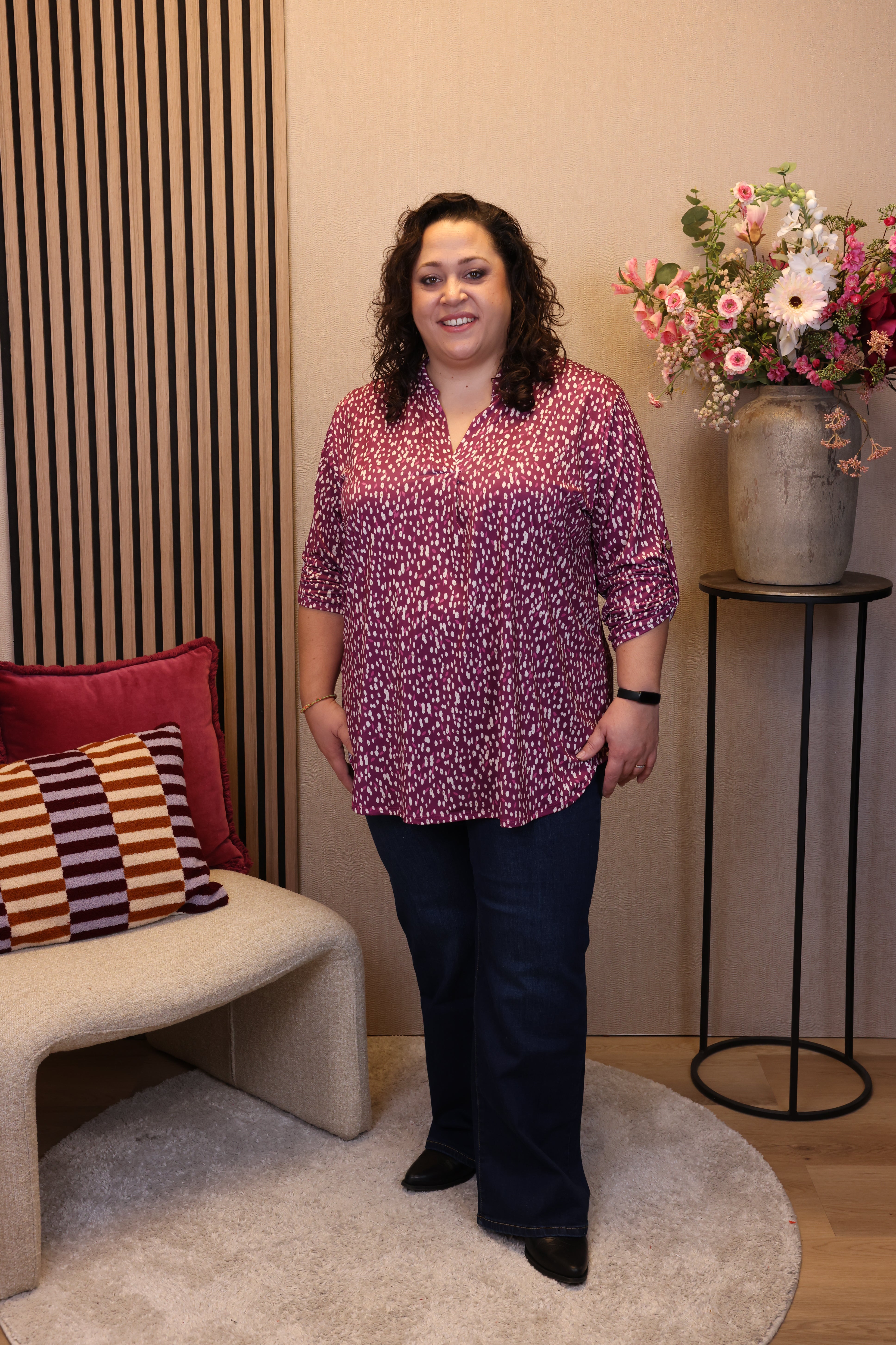 Dora | Bluse schwarz Langarm 52 bis 58