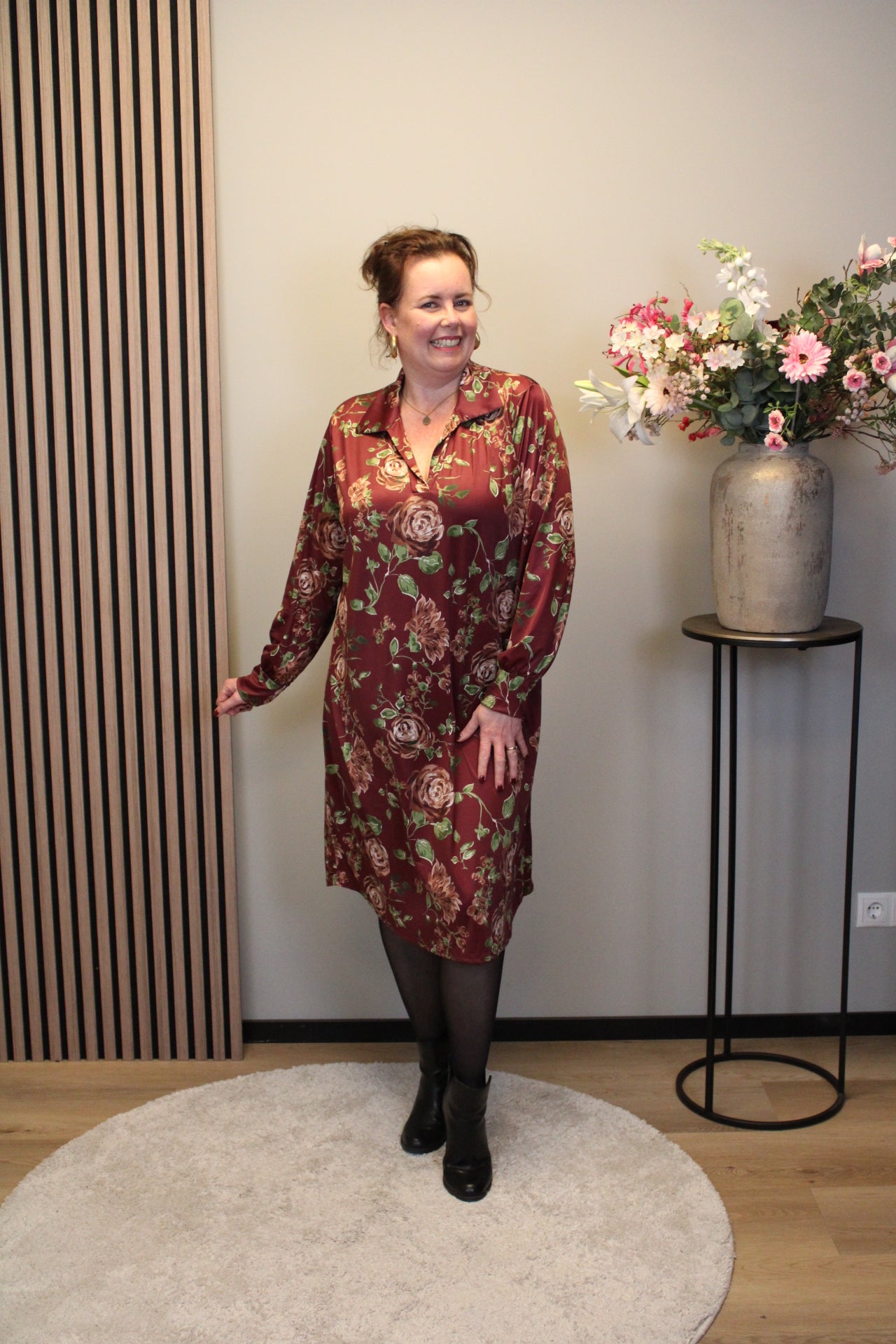 Christa | Grünes Kleid mit langen Ärmeln, Größe 38 bis 44