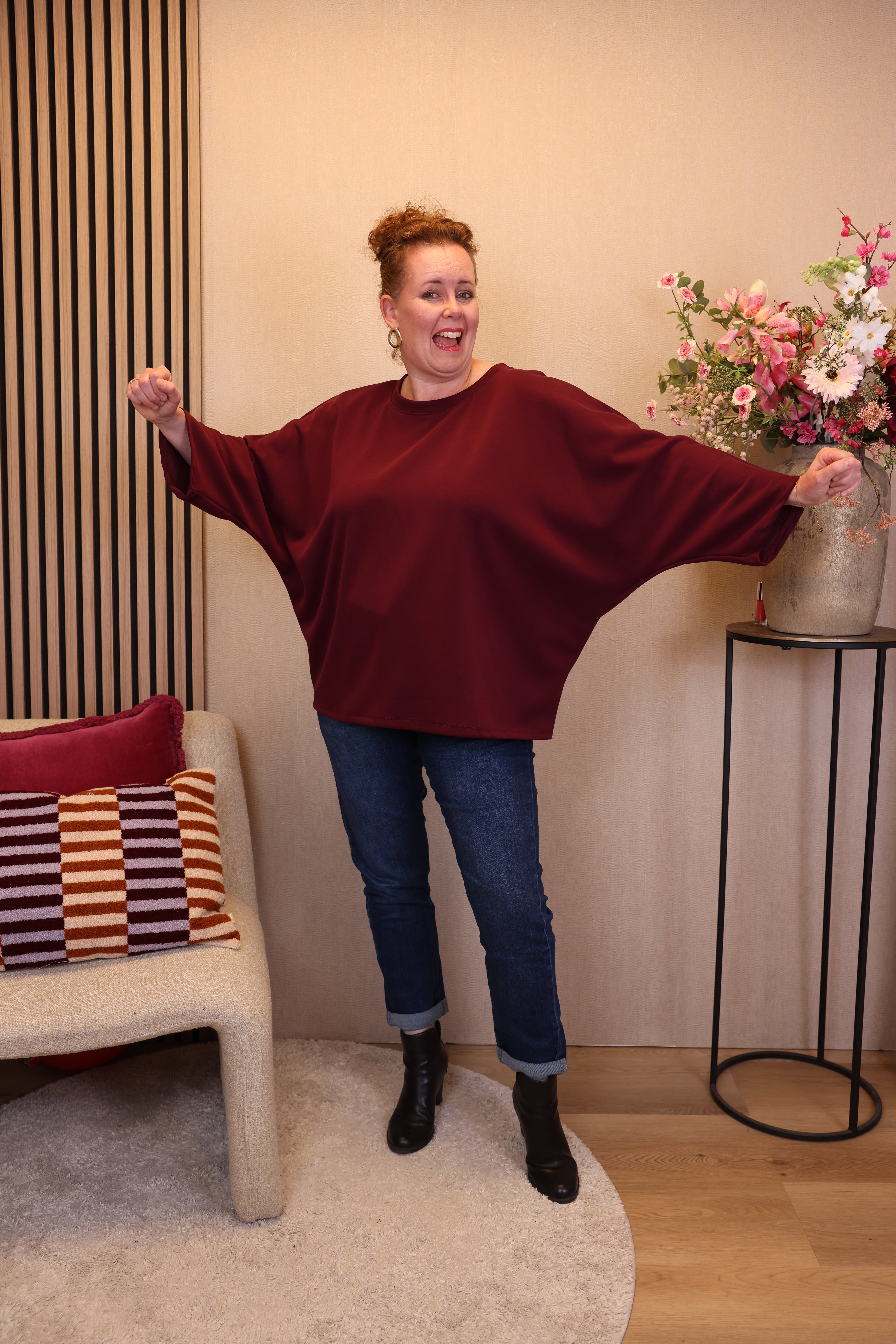 Dora | Bluse schwarz Langarm 52 bis 58