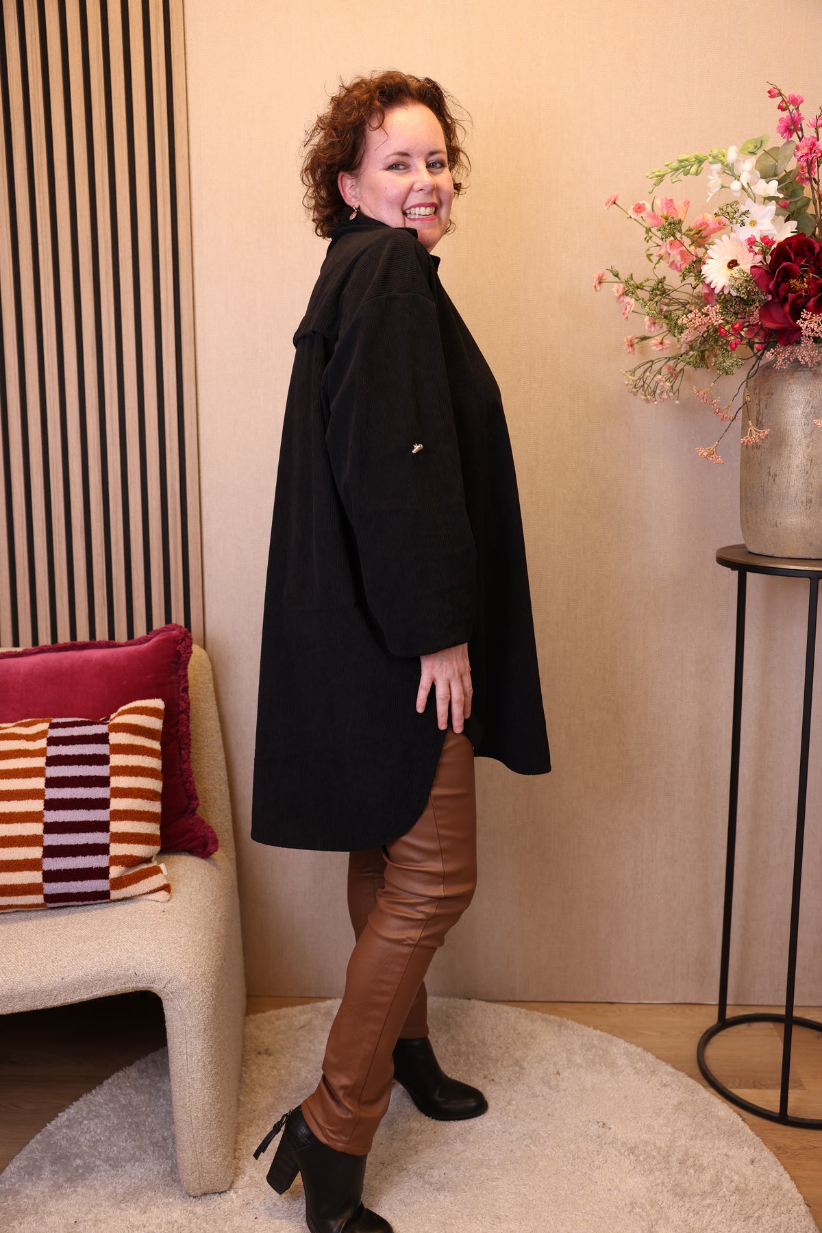 Dora | Bluse schwarz Langarm 52 bis 58