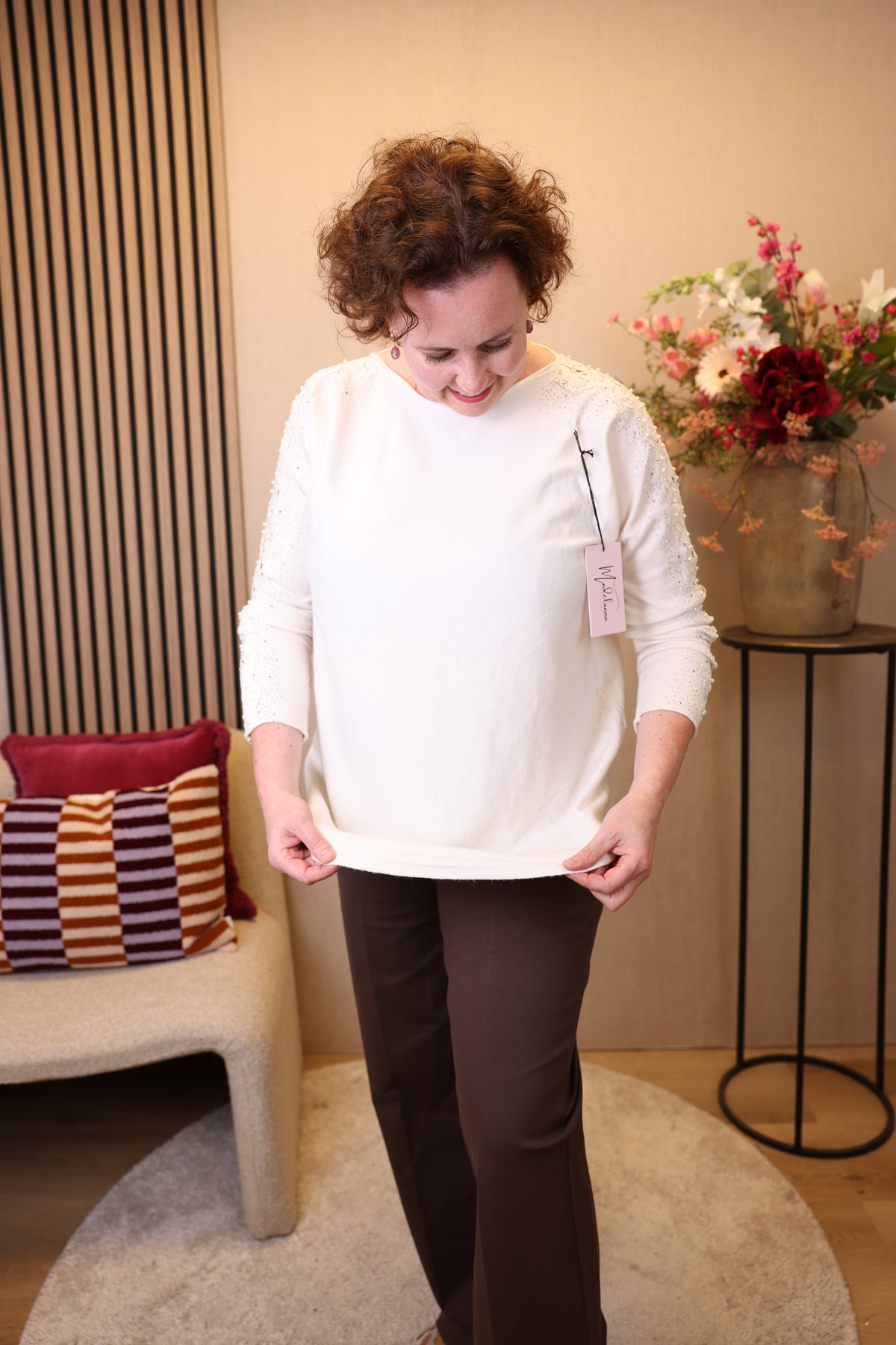Dora | Bluse schwarz Langarm 52 bis 58